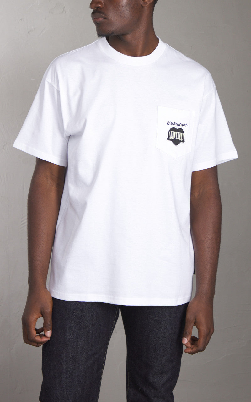 Carhartt WIP S/S Heart Train Pocket T-Shirt White
