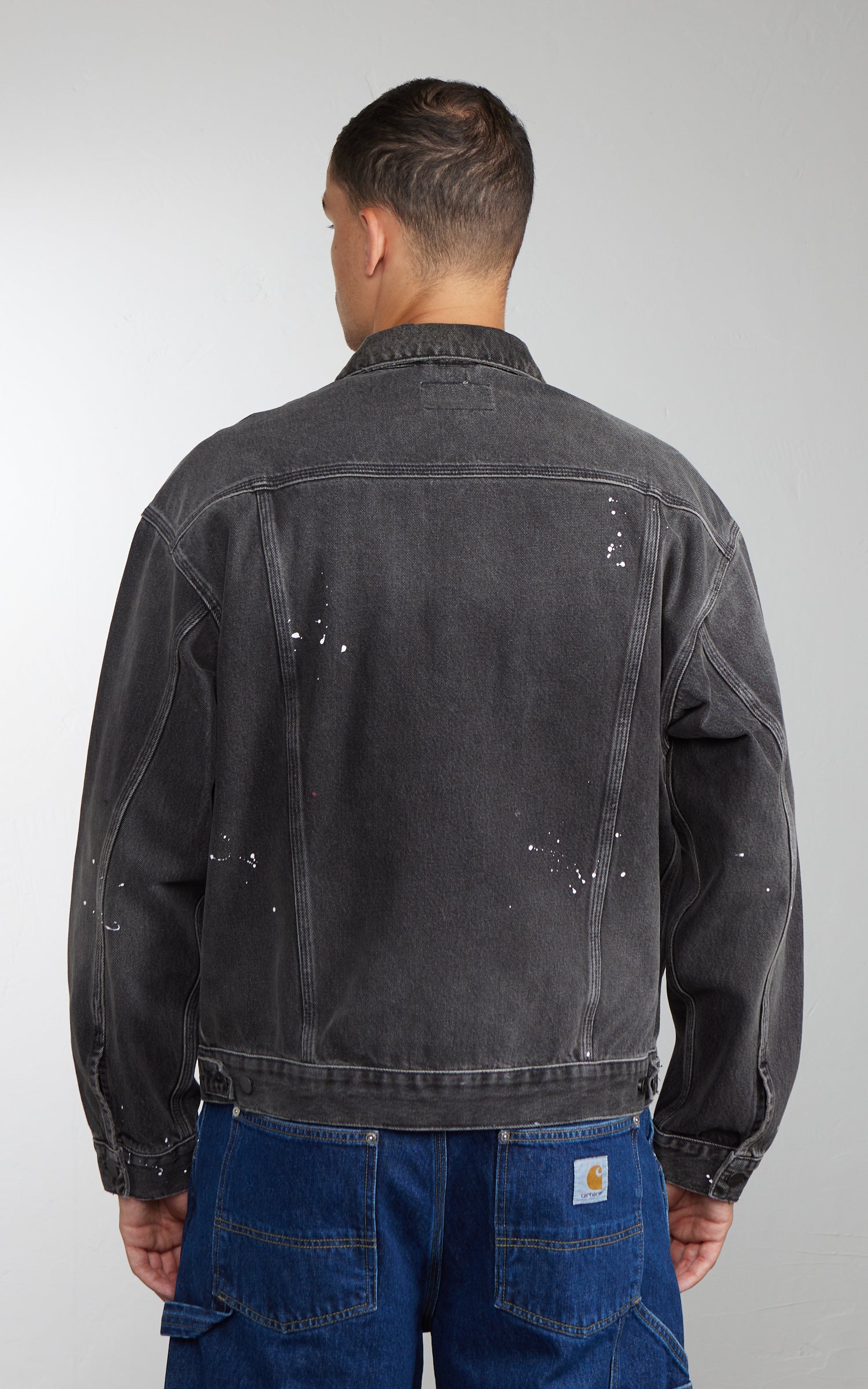 Carhartt WIP Helston Jacket Destroy Wash Black Splatter