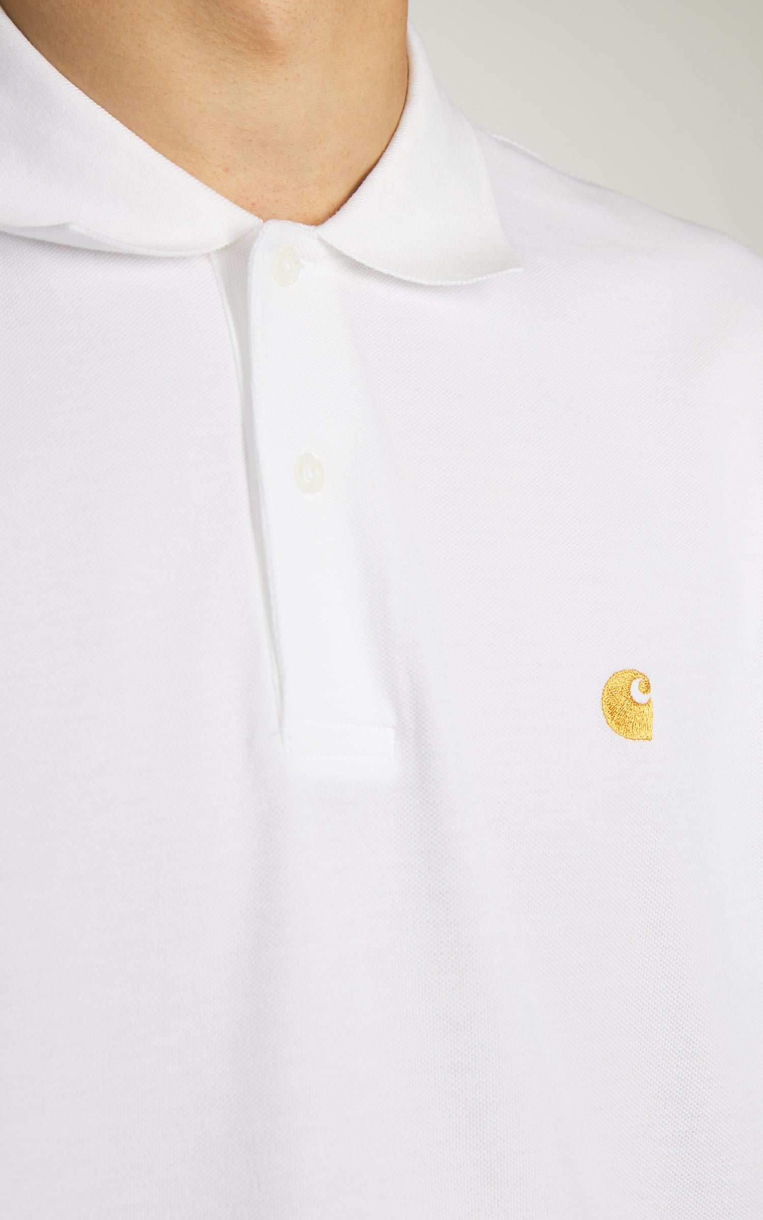 Carhartt WIP S/S Chase Pique Polo White/Gold