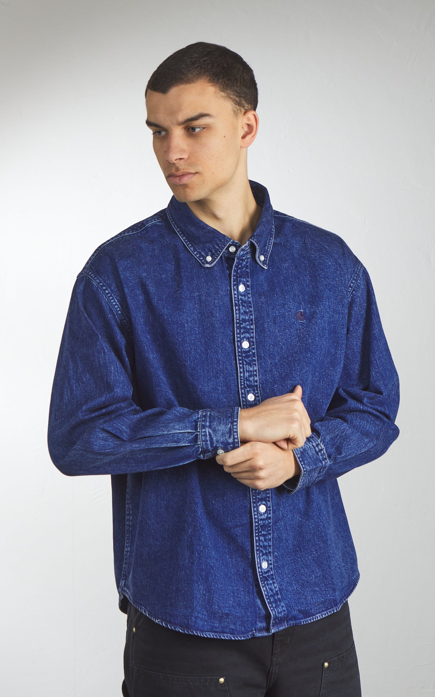 Carhartt WIP L/S Lucas Shirt Stone Washed Blue
