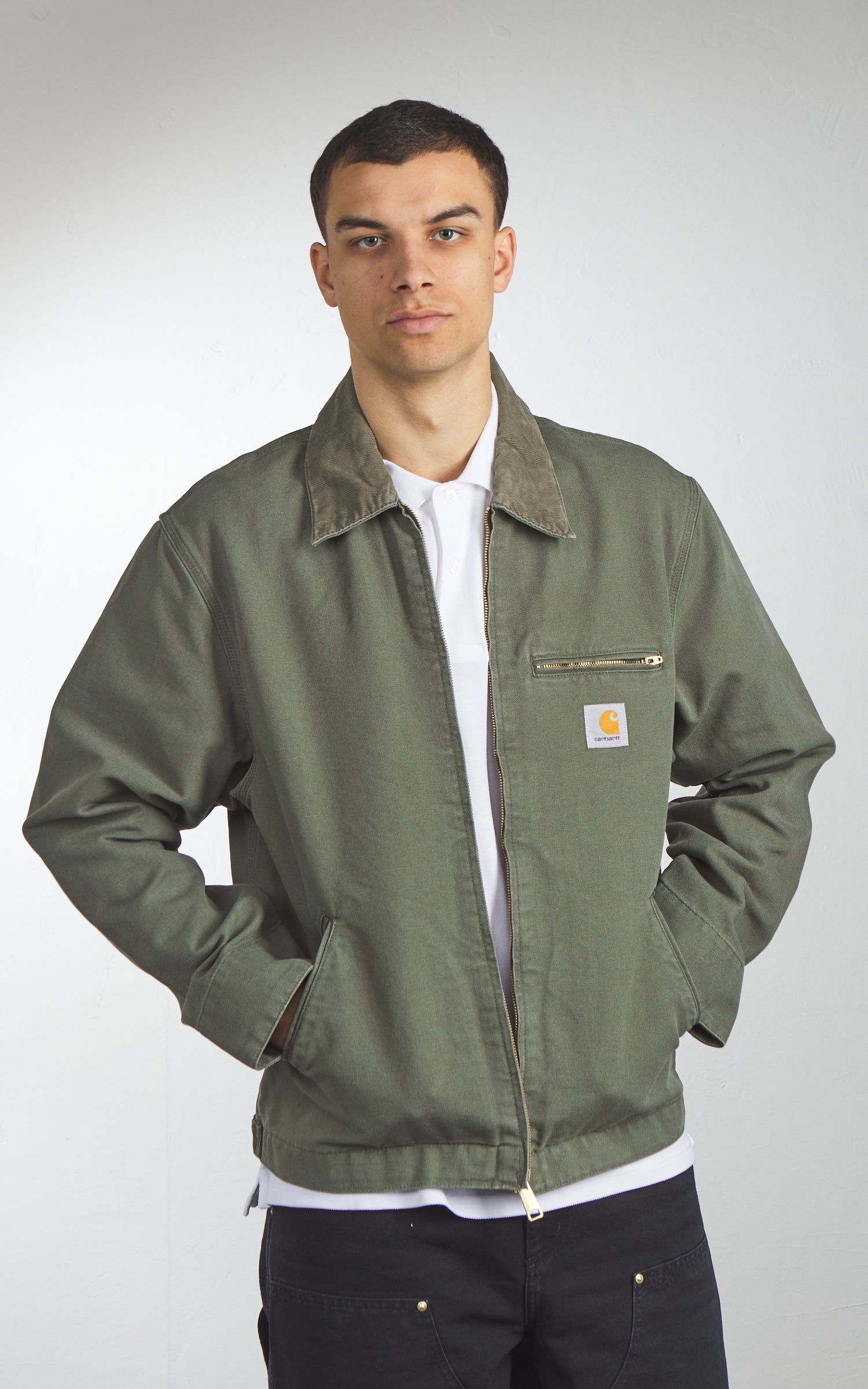 Carhartt WIP Detroit Jacket Dearborn Stone Canvas Leaf/Leaf