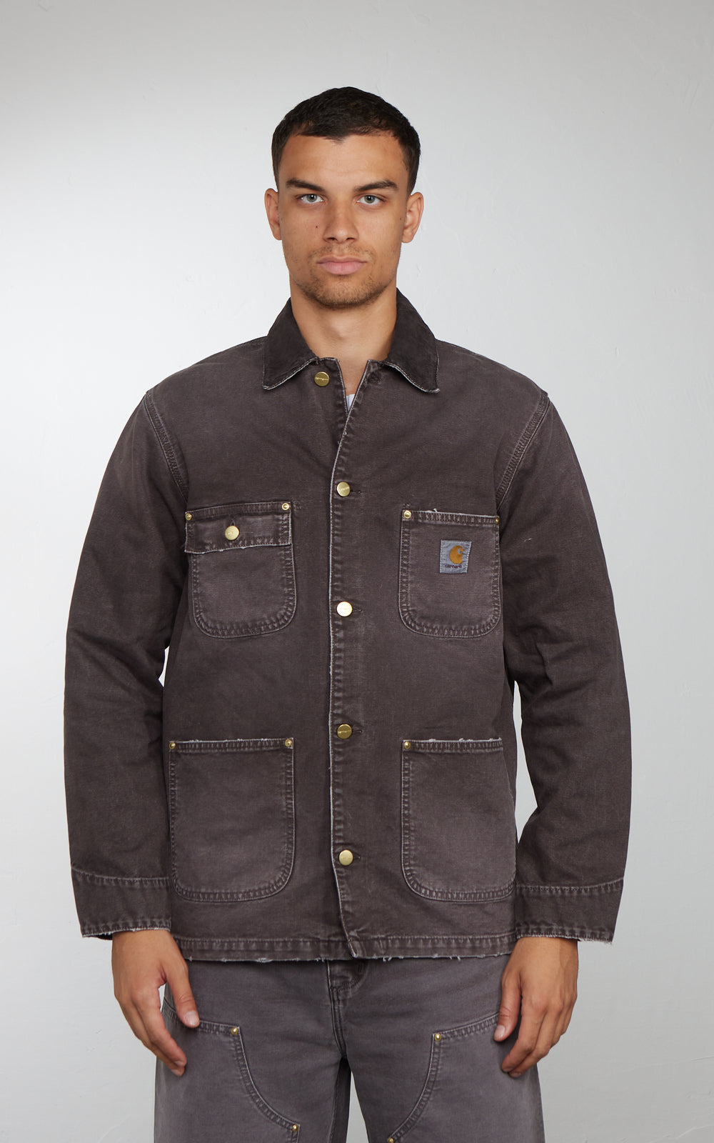 Carhartt WIP OG Chore Coat Dearborn Canvas Destroy Wash Tobacco/Tobacco