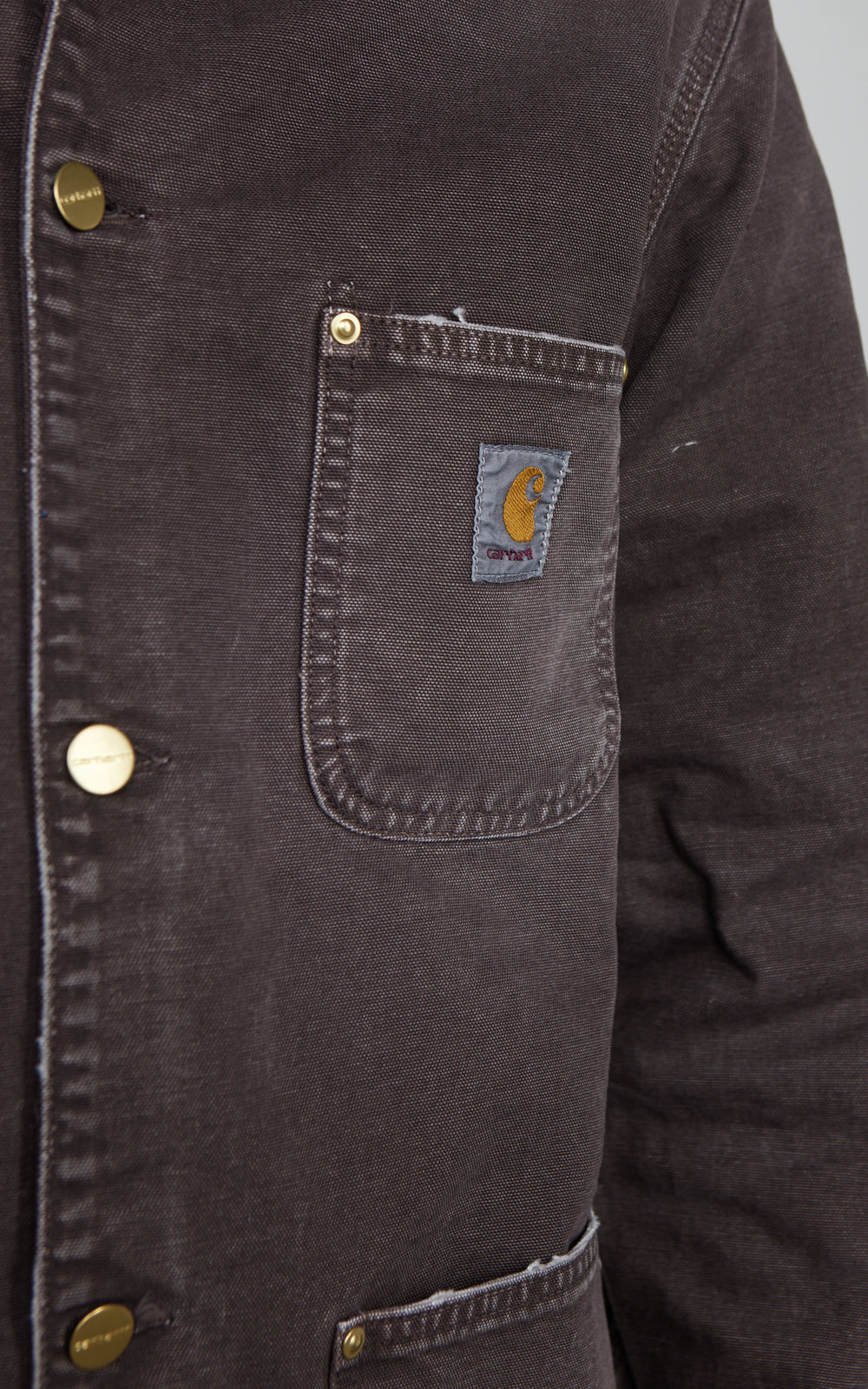 Carhartt WIP OG Chore Coat Dearborn Canvas Destroy Wash Tobacco/Tobacco