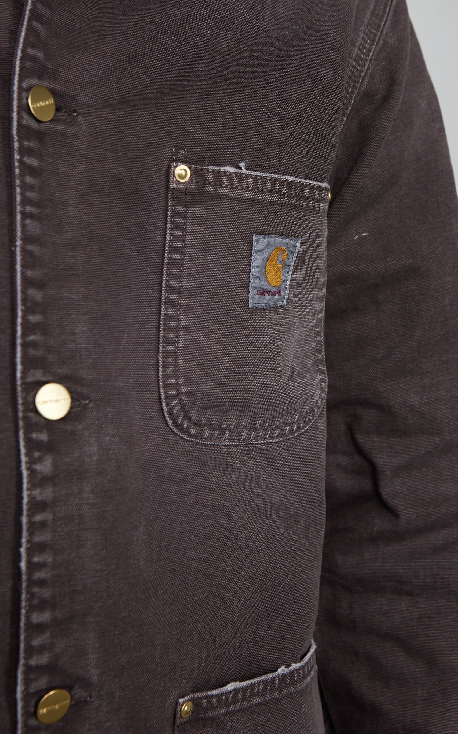 Carhartt WIP OG Chore Coat Dearborn Canvas Destroy Wash Tobacco/Tobacco