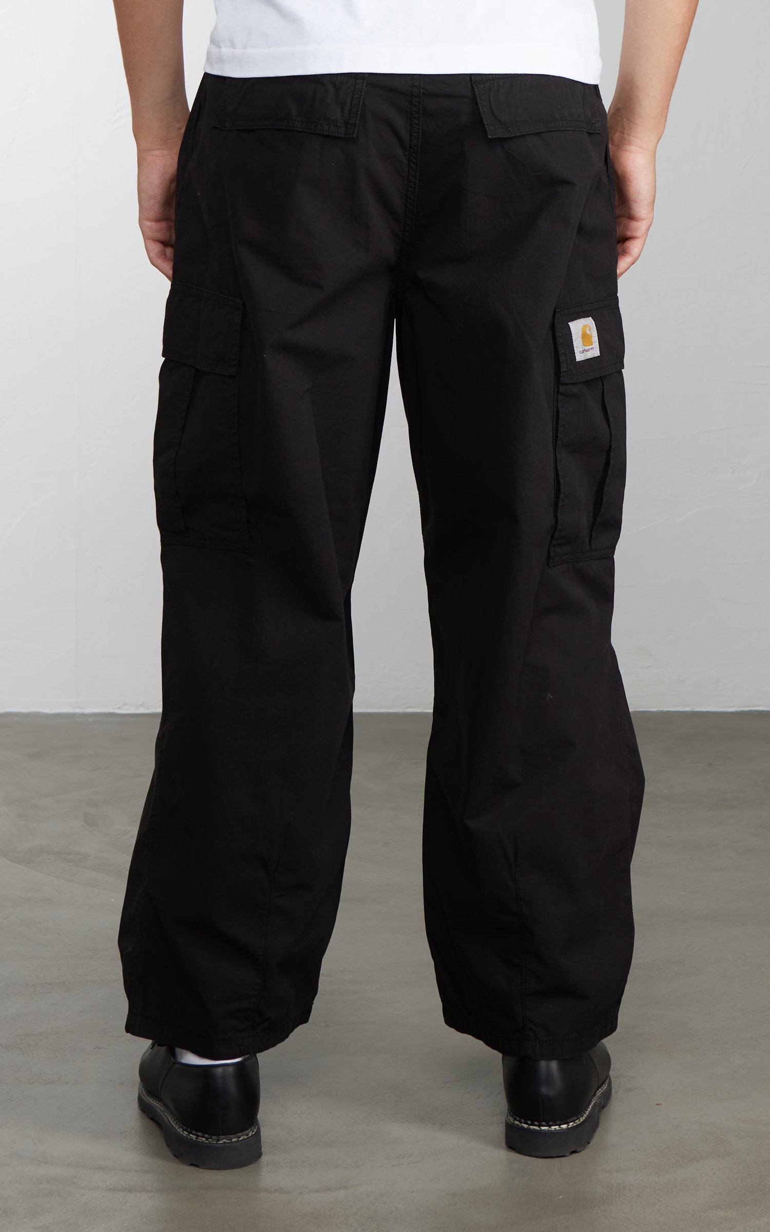 Carhartt WIP Cole Cargo Pant Cotton Palatine Poplin Garment Dyed Black