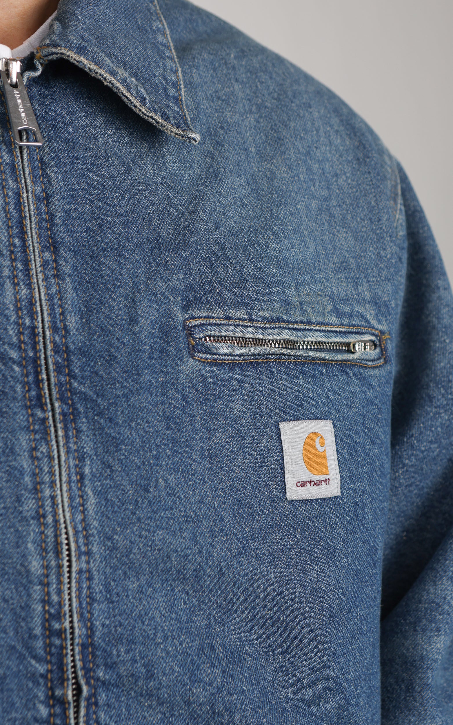 Carhartt WIP OG Detroit Jacket Bradenton Denim Grind Washed Blue