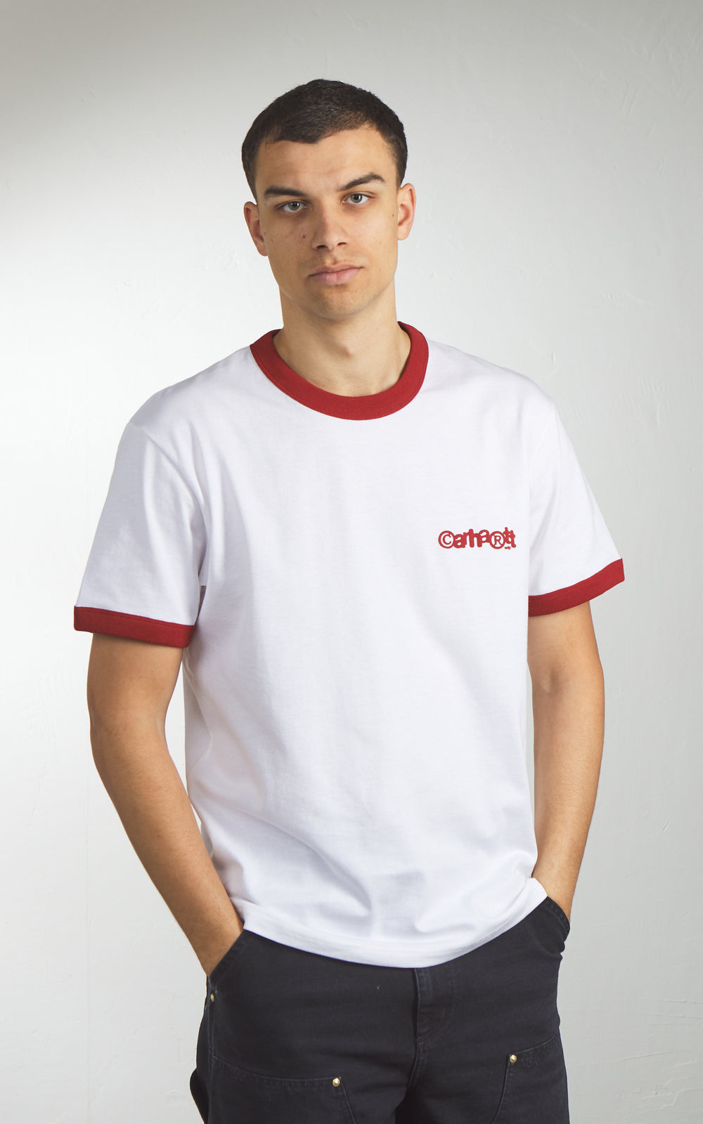 Carhartt WIP S/S Ip Ringer T-Shirt White/Red/Red