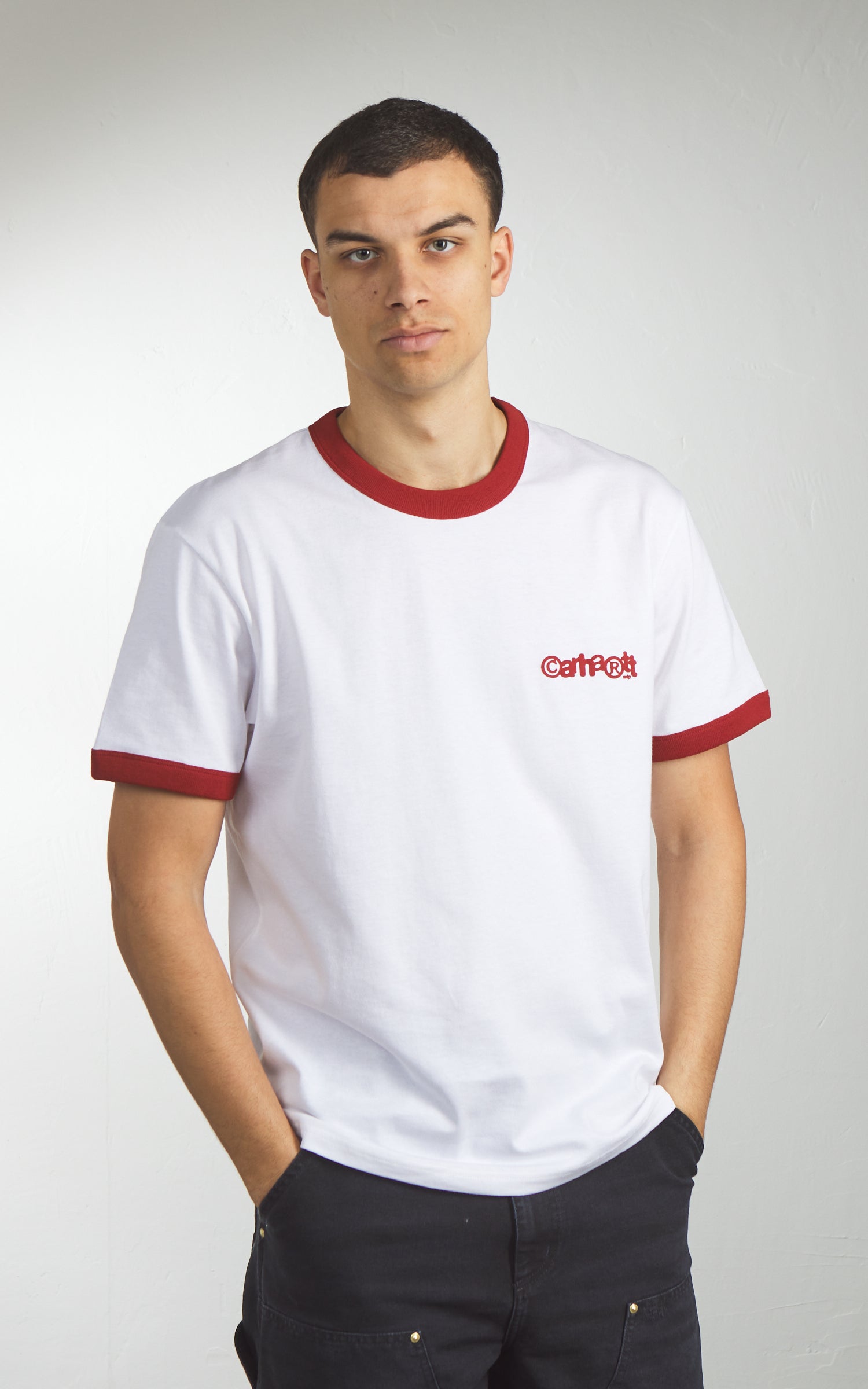 Carhartt WIP S/S Ip Ringer T-Shirt White/Red/Red
