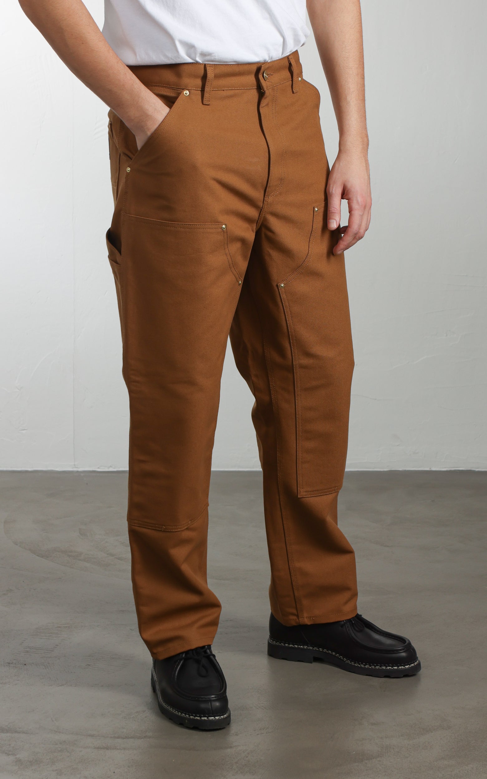 Carhartt WIP Double Knee Pant Dearborn Canvas Rigid Hamilton Brown