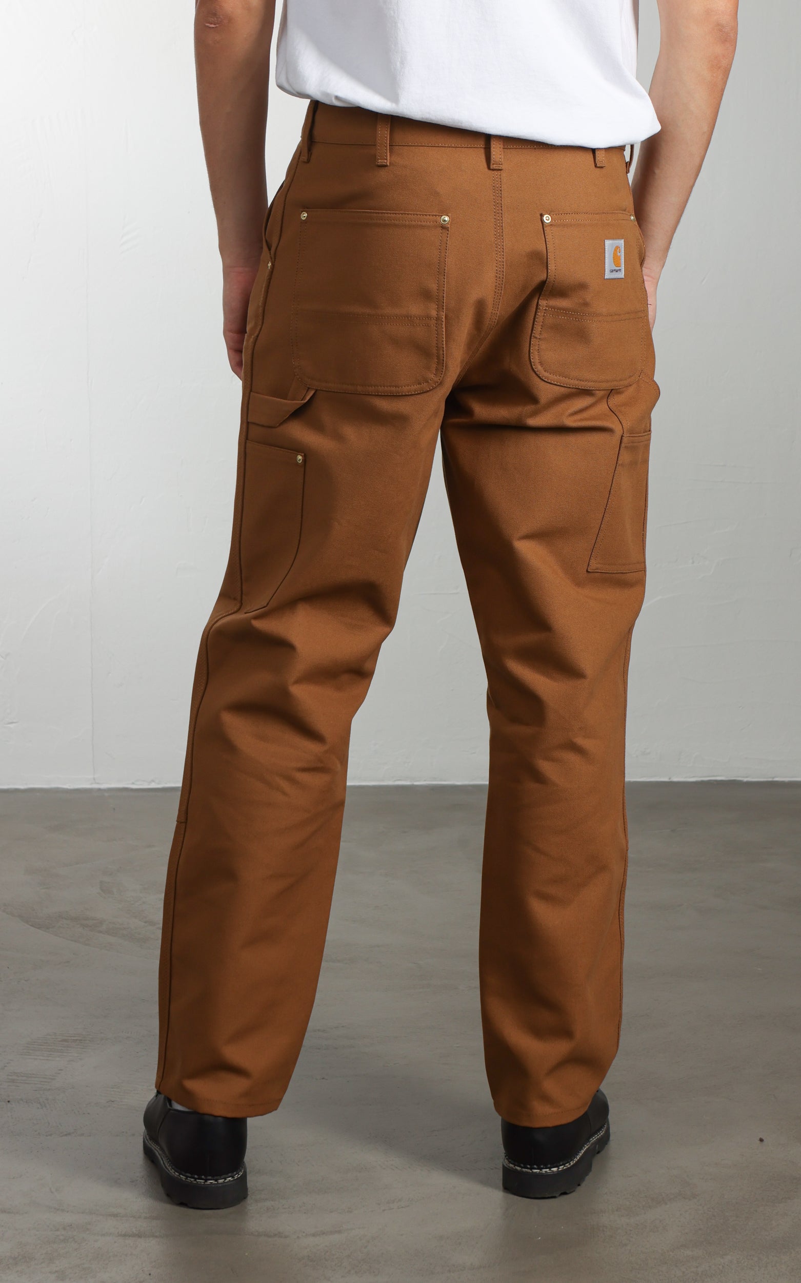 Carhartt WIP Double Knee Pant Dearborn Canvas Rigid Hamilton Brown