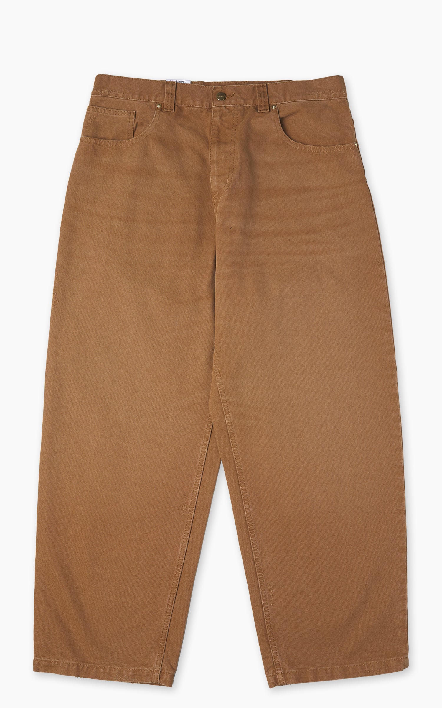 Carhartt WIP Brandon Pant Dearborn Canvas Grind Wash Hamilton Brown