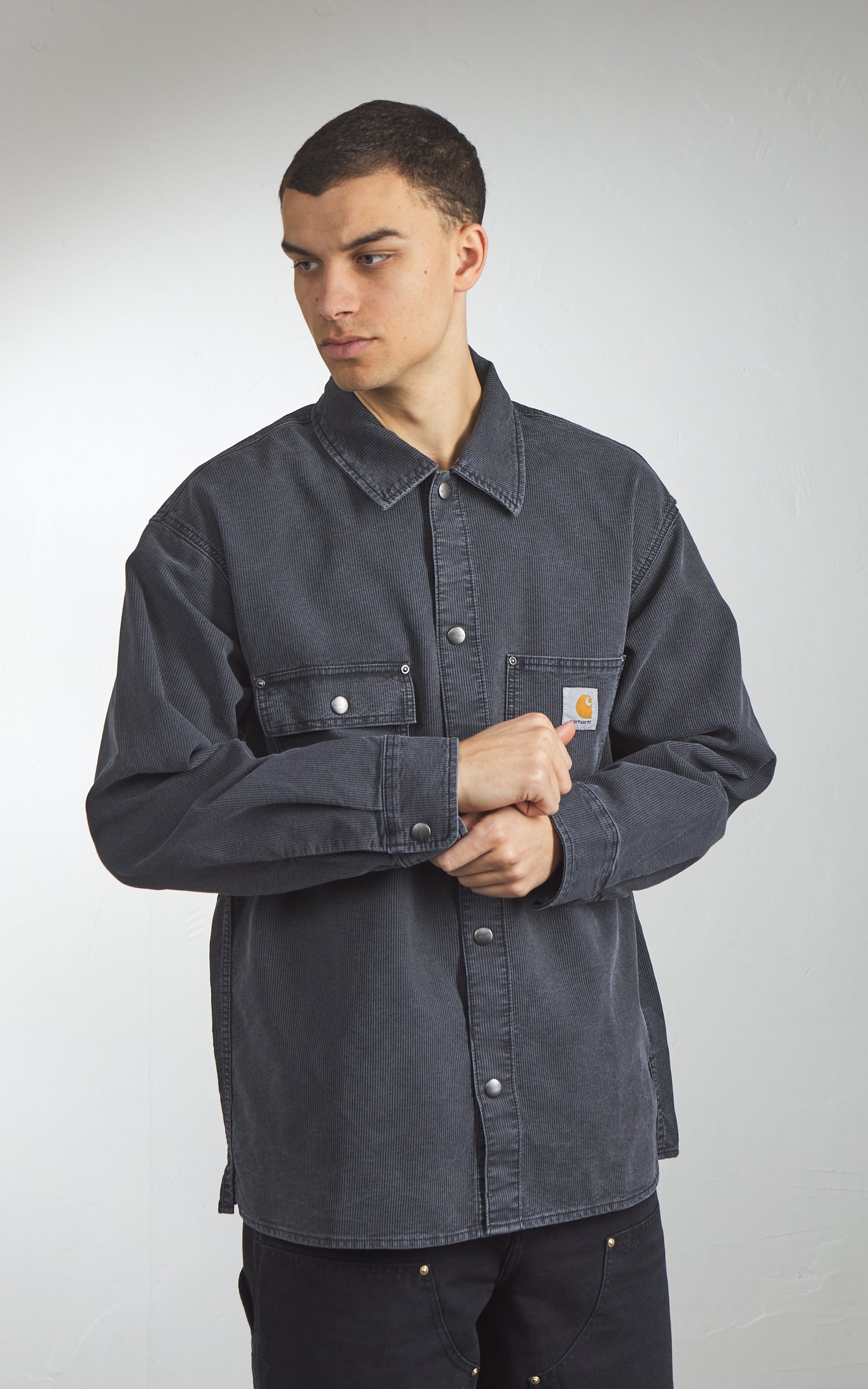 Carhartt WIP Parrish Shirt Jac Stone Washed Obsidian