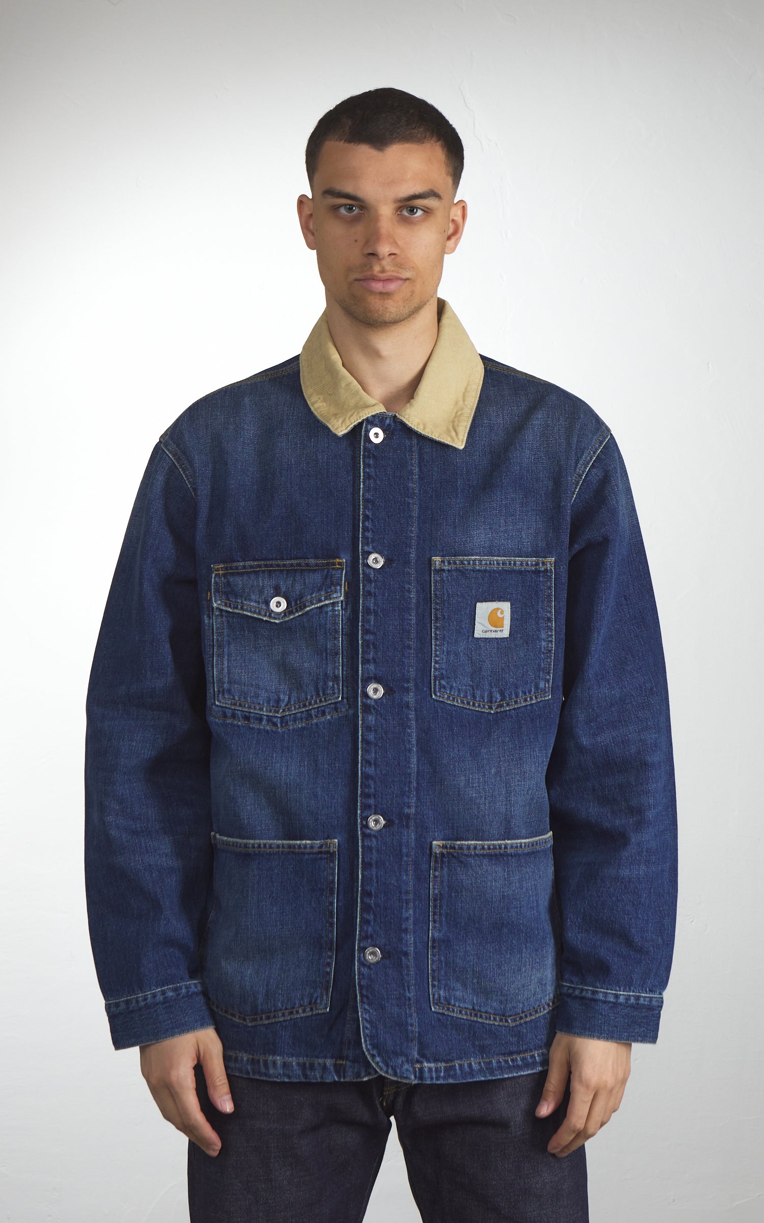 Carhartt WIP Warren Chore Coat Camano Denim Dark Used Blue/Dusty H Brown