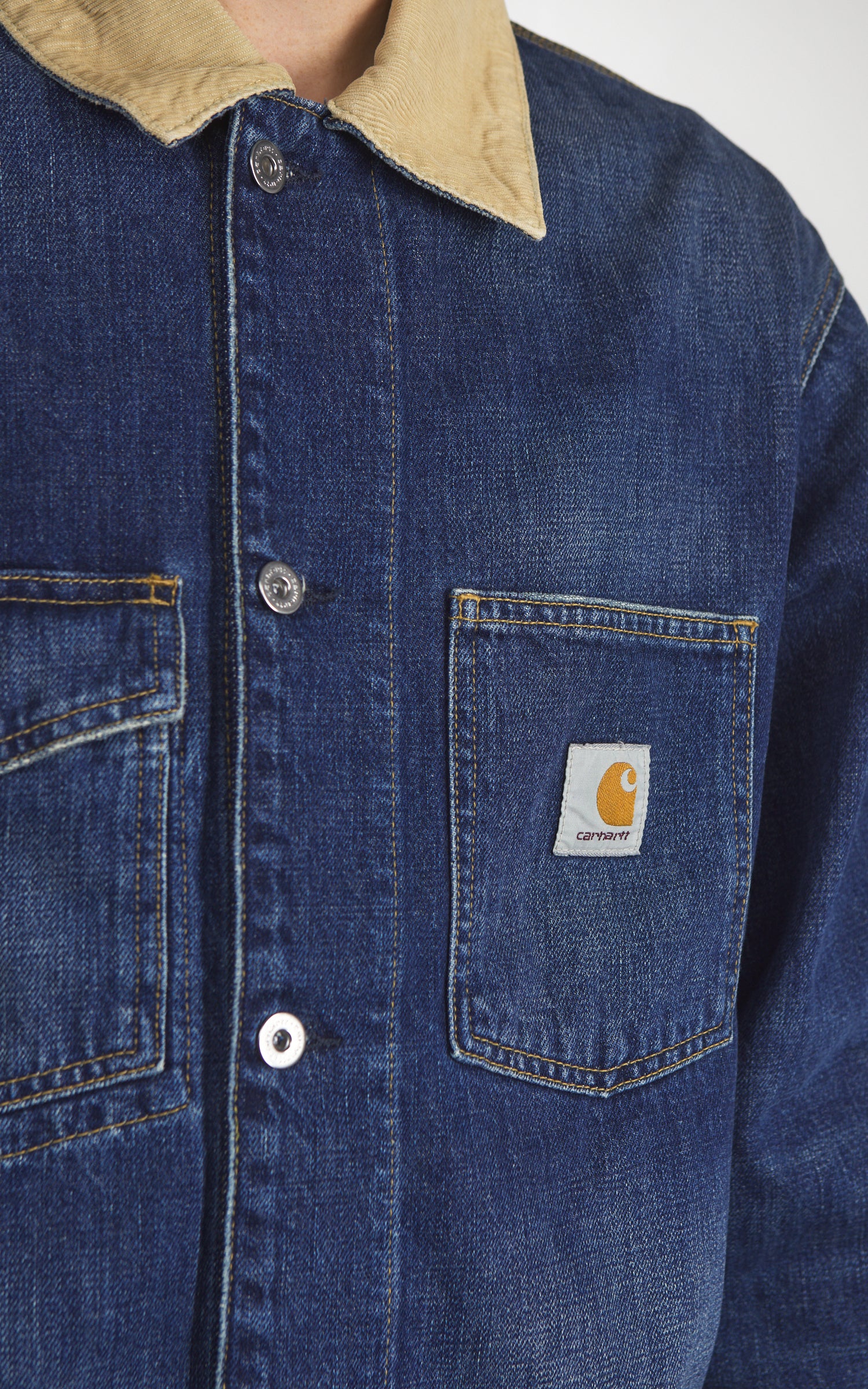 Carhartt WIP Warren Chore Coat Camano Denim Dark Used Blue/Dusty H Brown