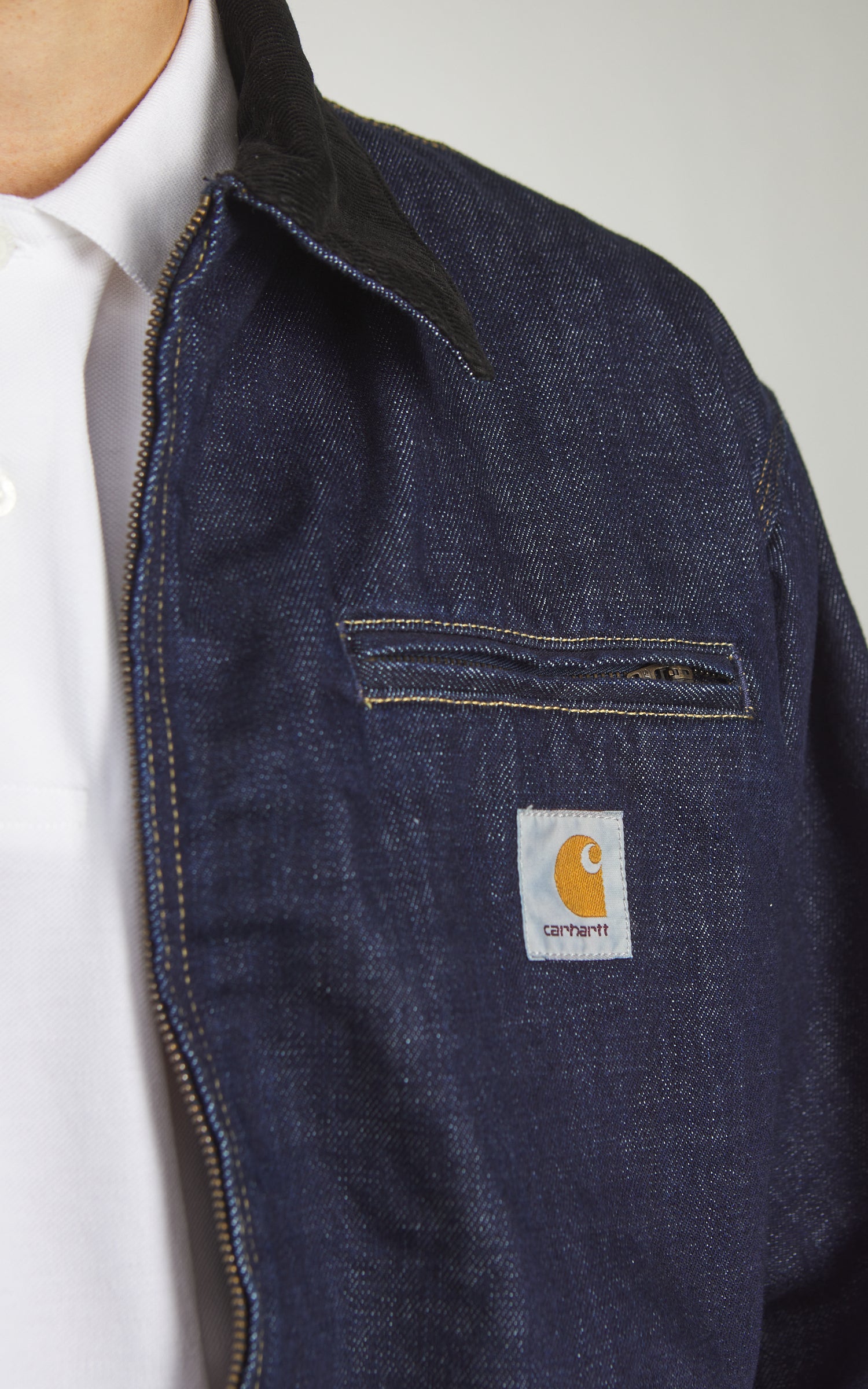 Carhartt WIP OG Detroit Jacket Camano Denim Rinsed Blue/Black