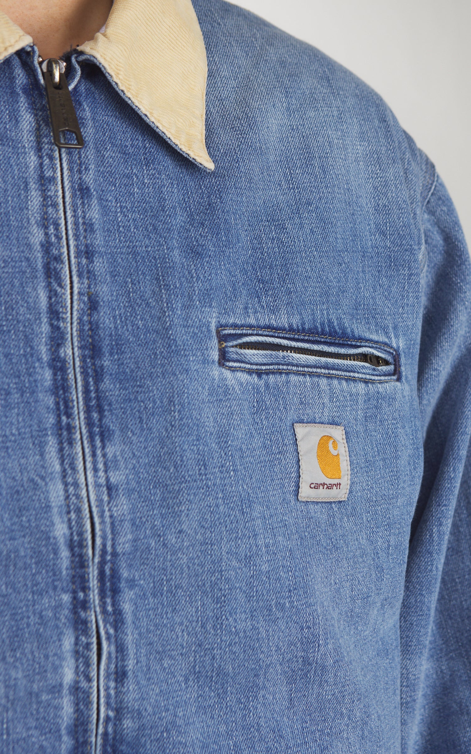 Carhartt WIP OG Detroit Jacket Camano Denim Burst Washed Blue/Dusty H Brown