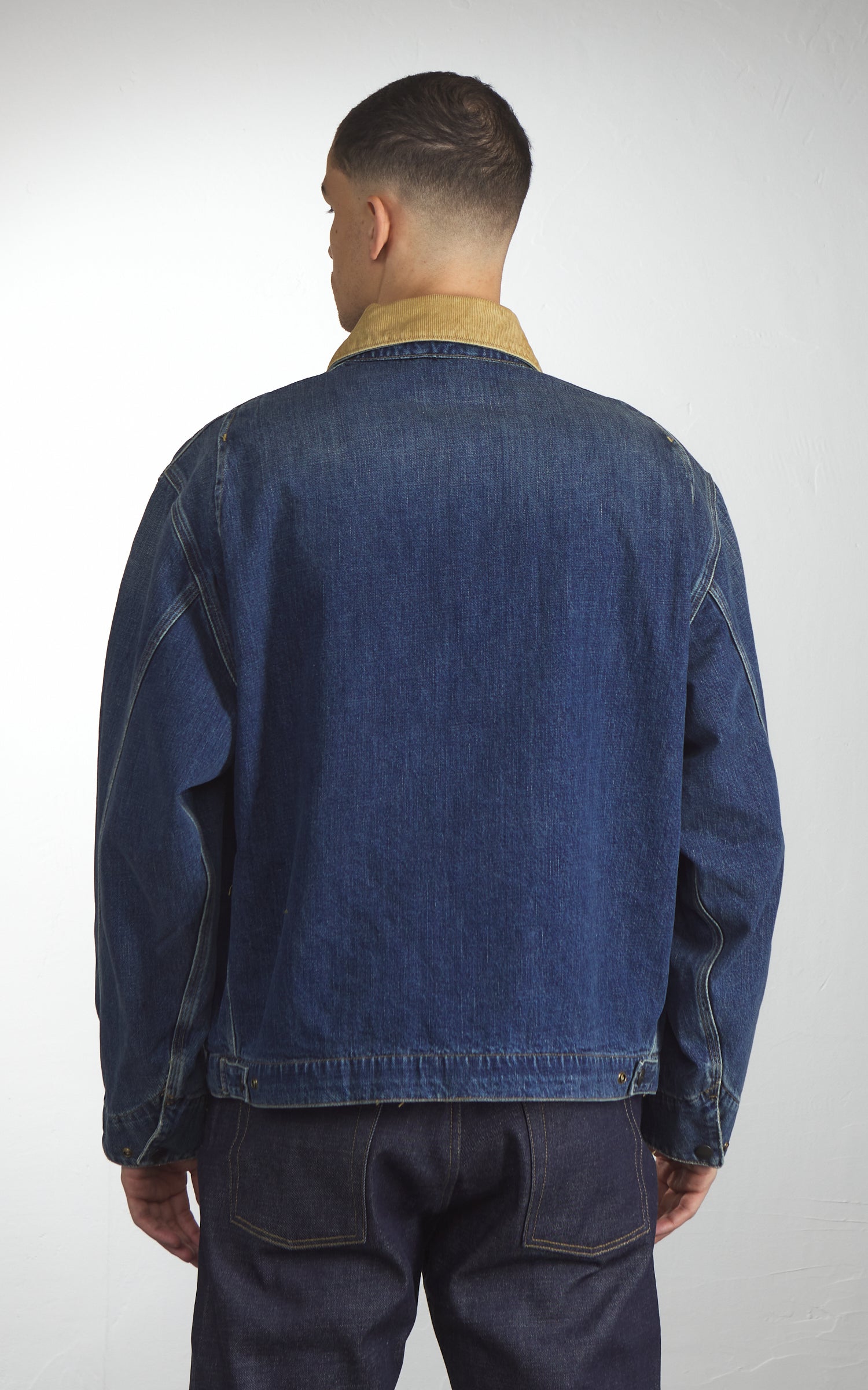 Carhartt WIP OG Detroit Jacket Camano Denim Dark Used Wash Blue/Dusty H Brown