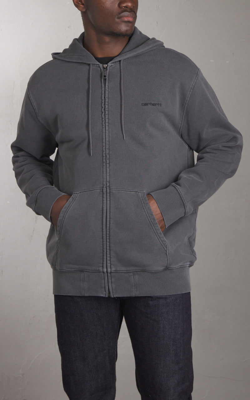 Carhartt WIP Hooded Duster Script Jacket Black