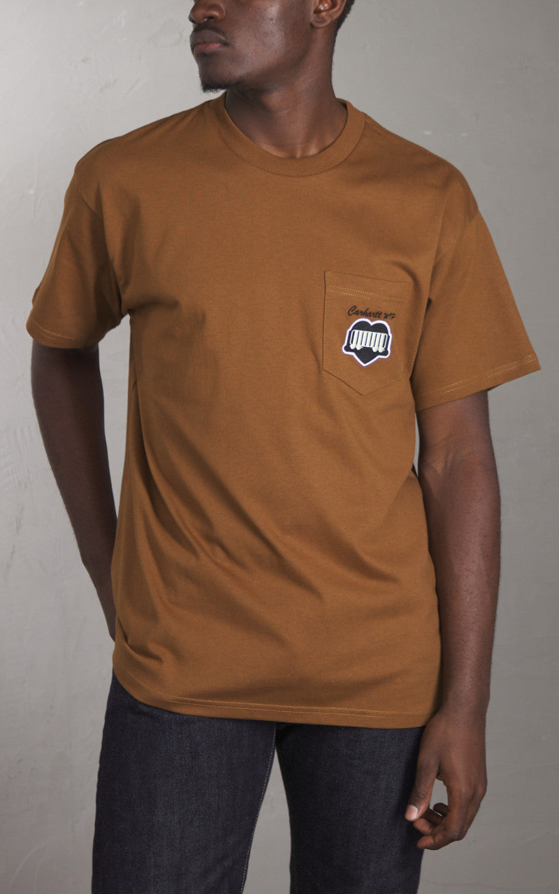 Carhartt WIP S/S Heart Train Pocket T-Shirt Hamilton Brown