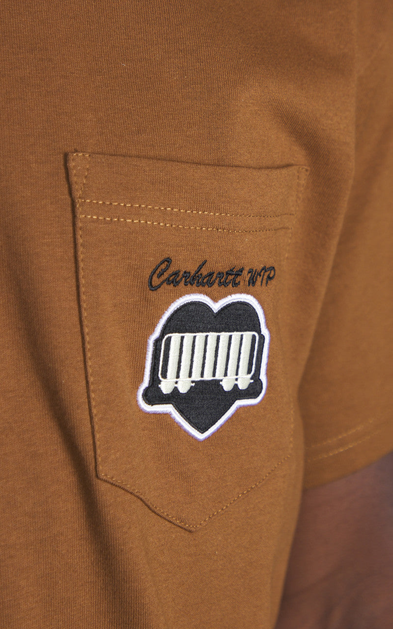 Carhartt WIP S/S Heart Train Pocket T-Shirt Hamilton Brown
