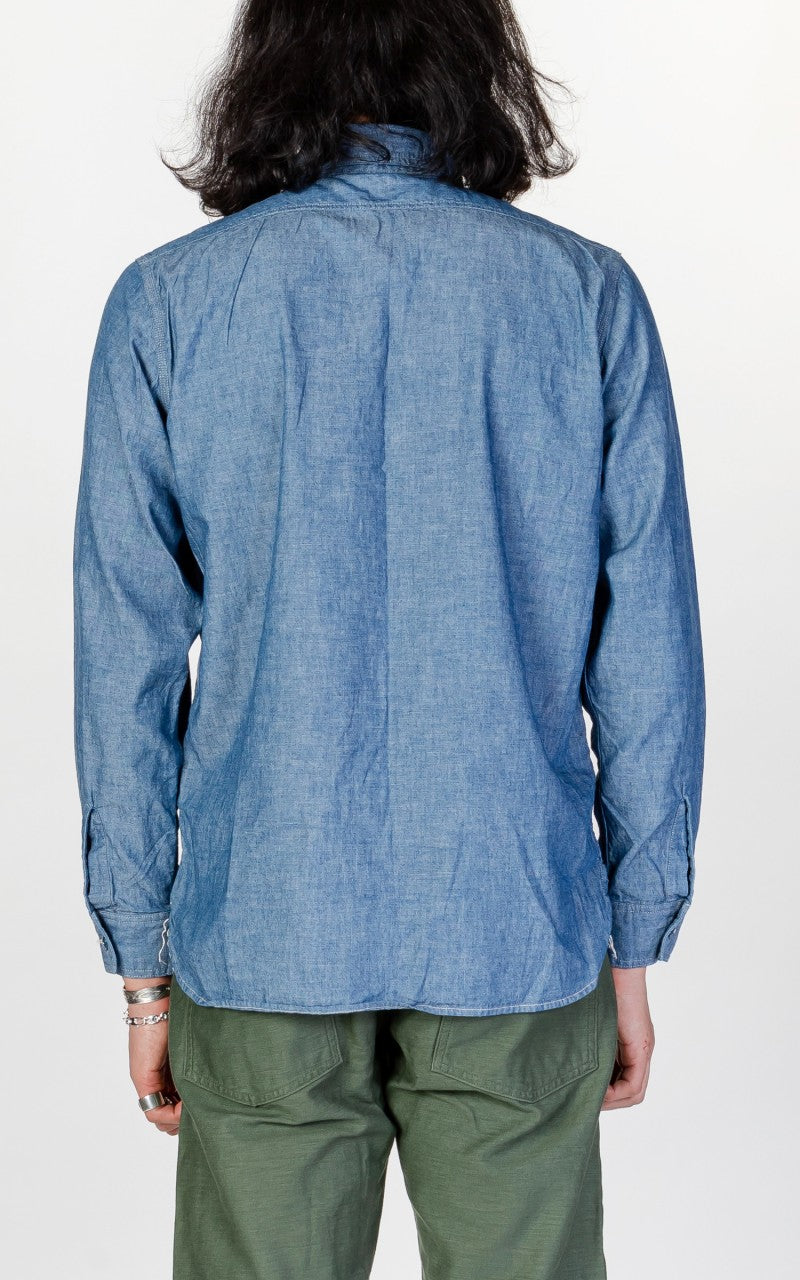 OrSlow Chambray Work Shirt Blue