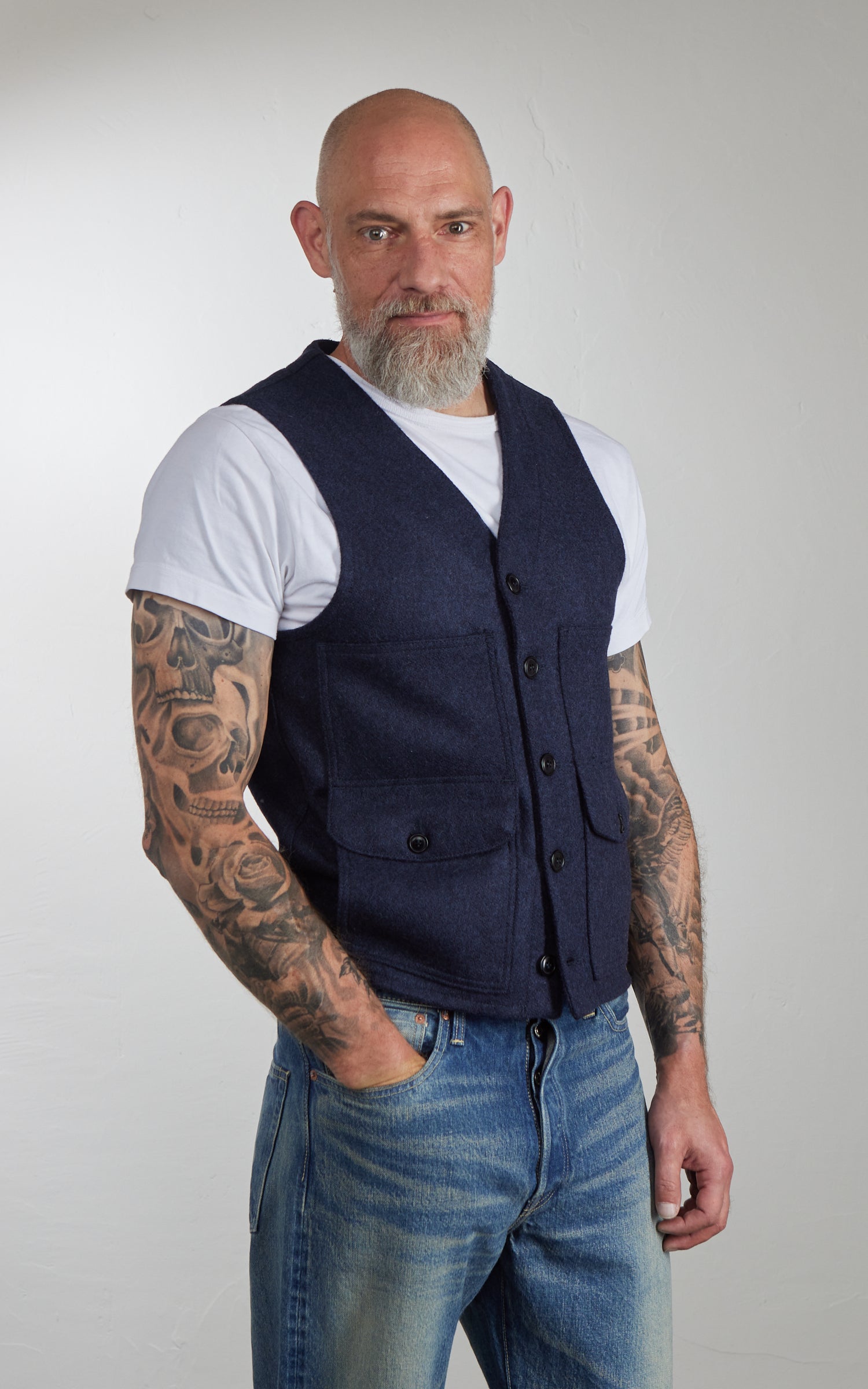Chesapeake's Oregon Wool Vest Navy Blue