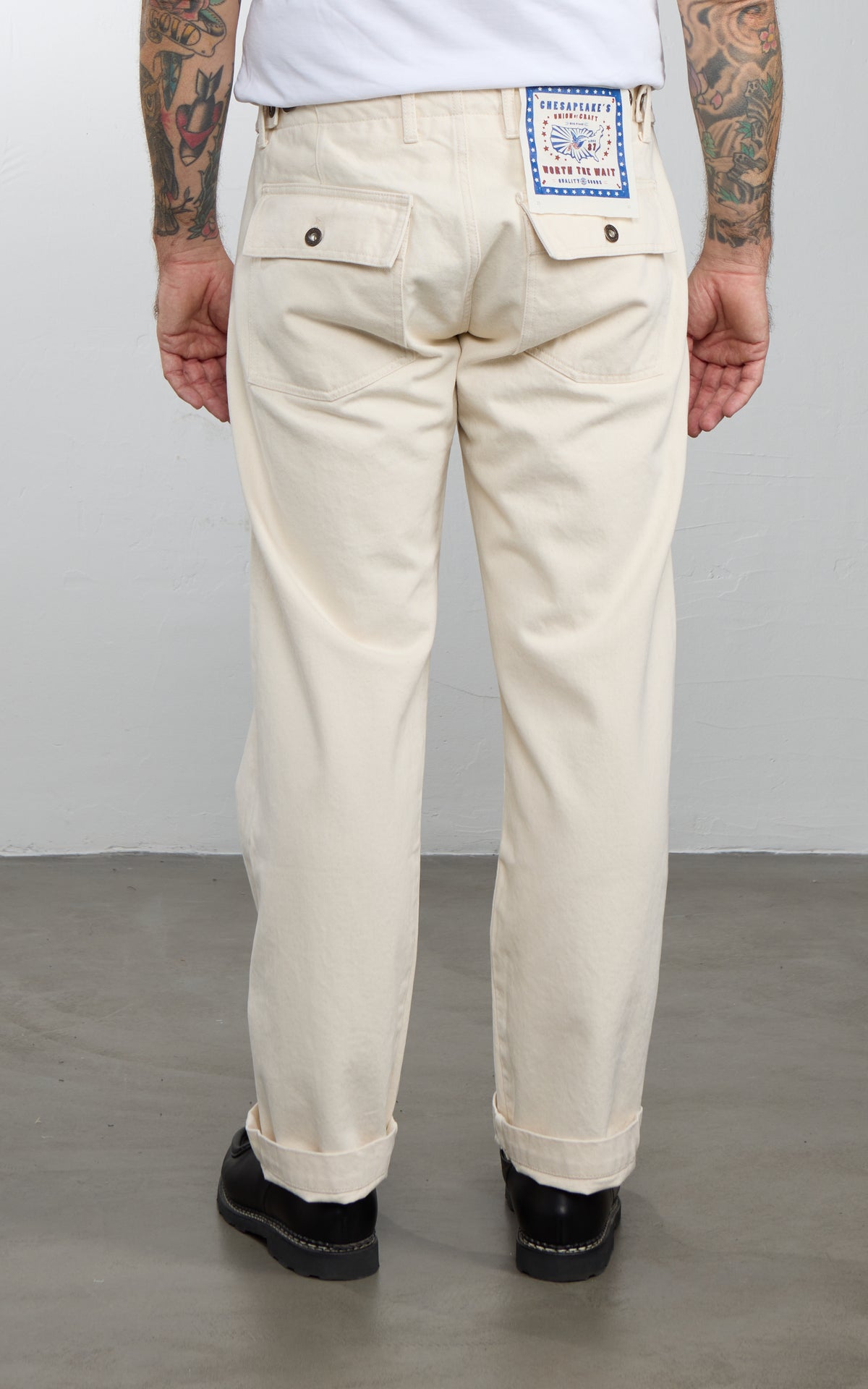 Chesapeake's Fatigue Pant Denim Selvedge Rinsed Natural