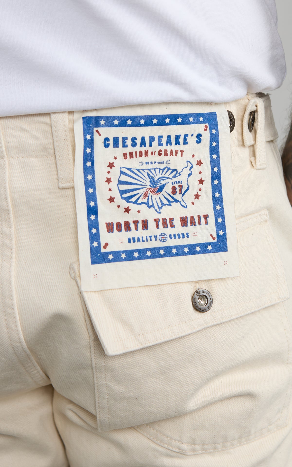 Chesapeake's Fatigue Pant Denim Selvedge Rinsed Natural