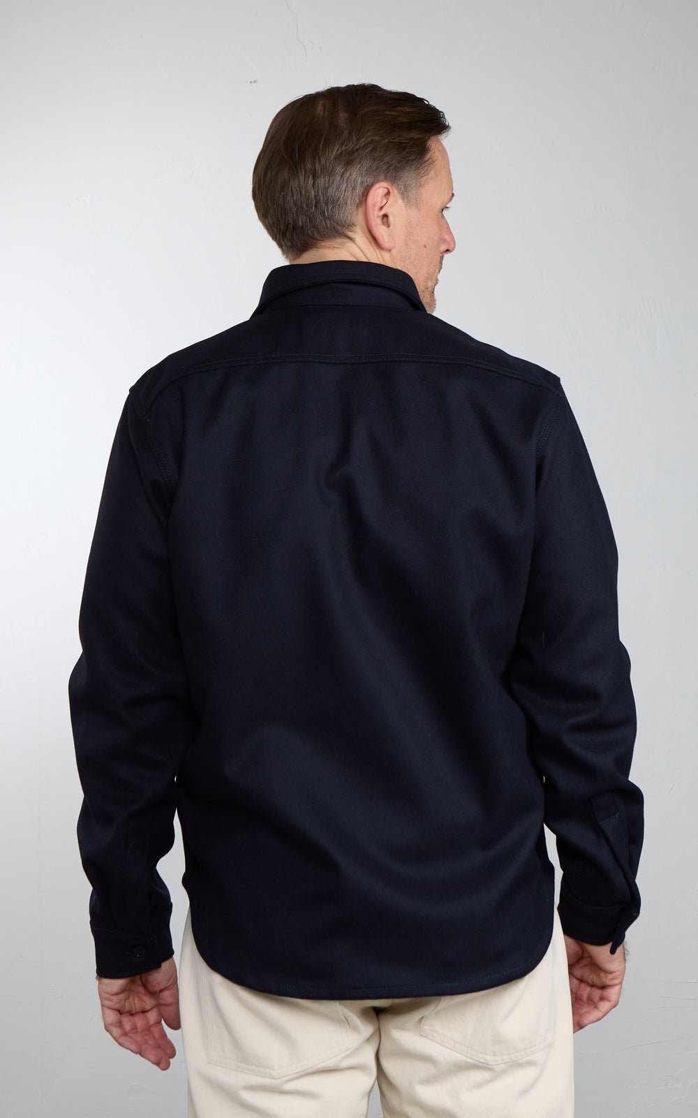 Chesapeake's Heavyweight CPO Wool Shirt Navy Blue