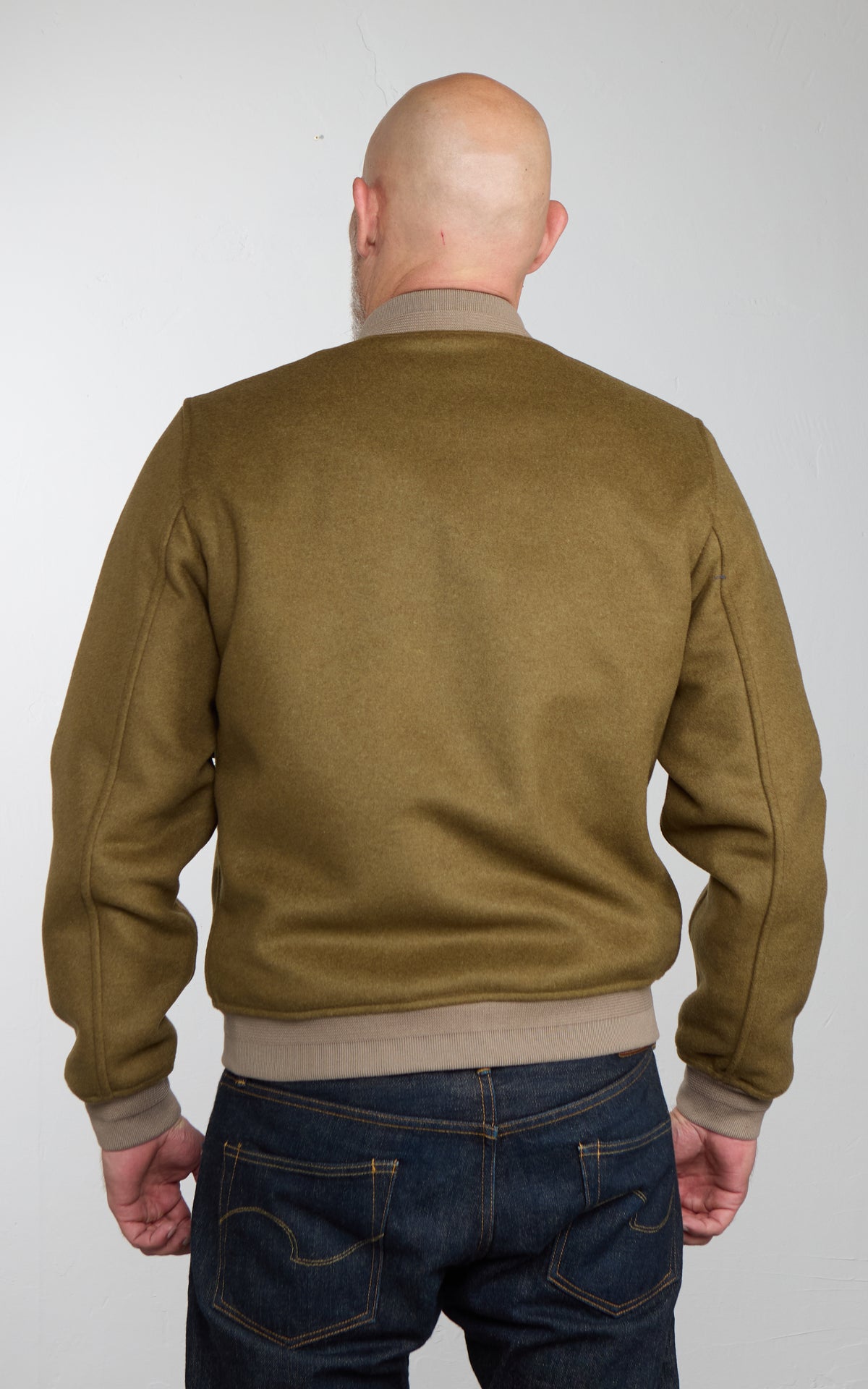 Chesapeake's A1 Wool Bomber Jacket Olive Green