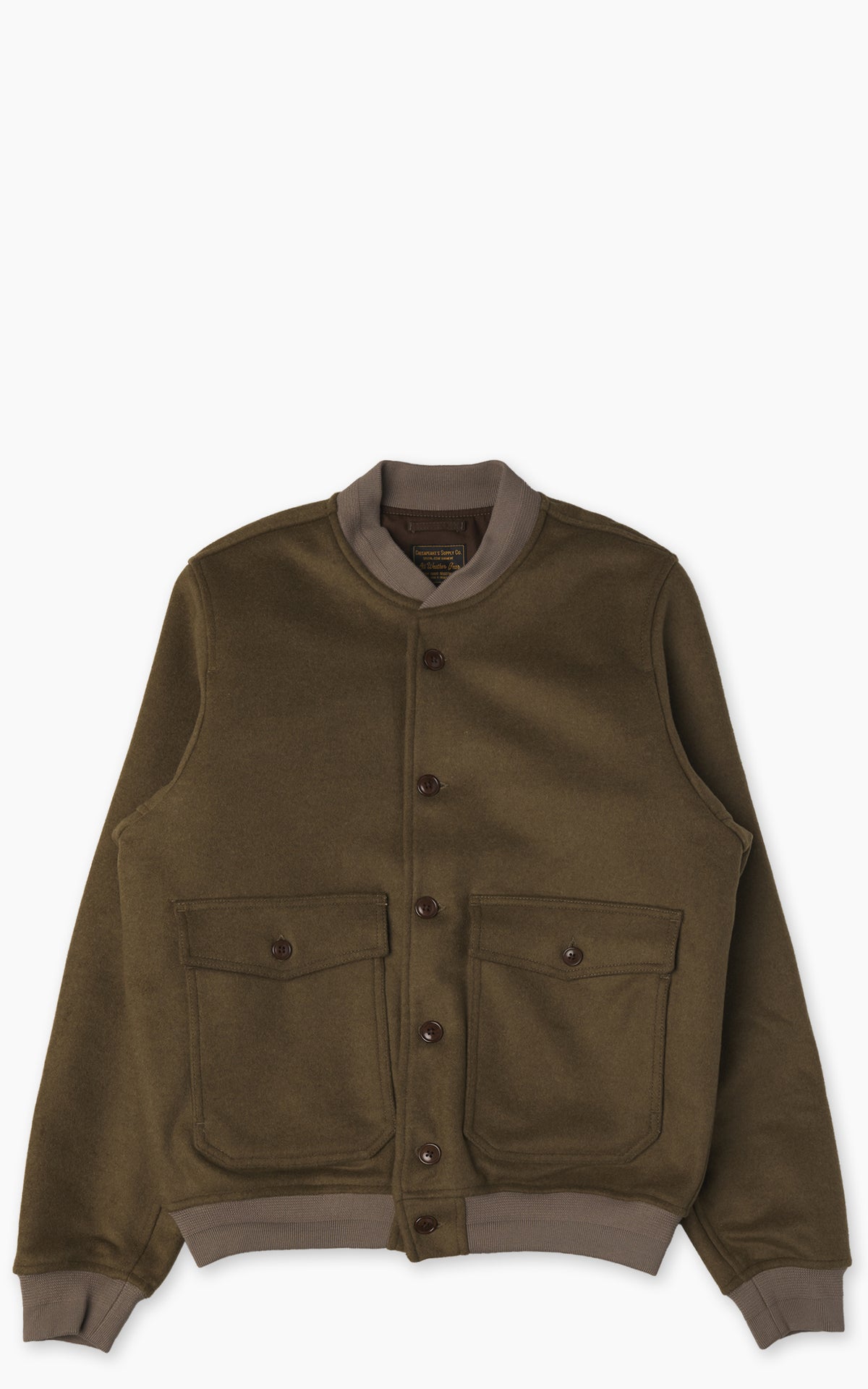 Chesapeake's A1 Wool Bomber Jacket Olive Green