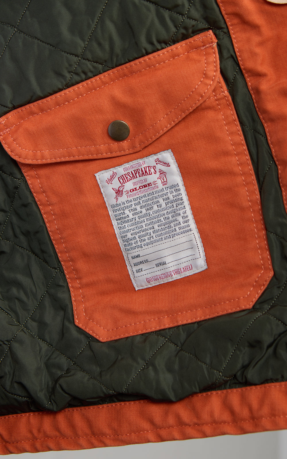 Chesapeake's Jungle Cloth Bedford Fireman Jacket Dark Orange