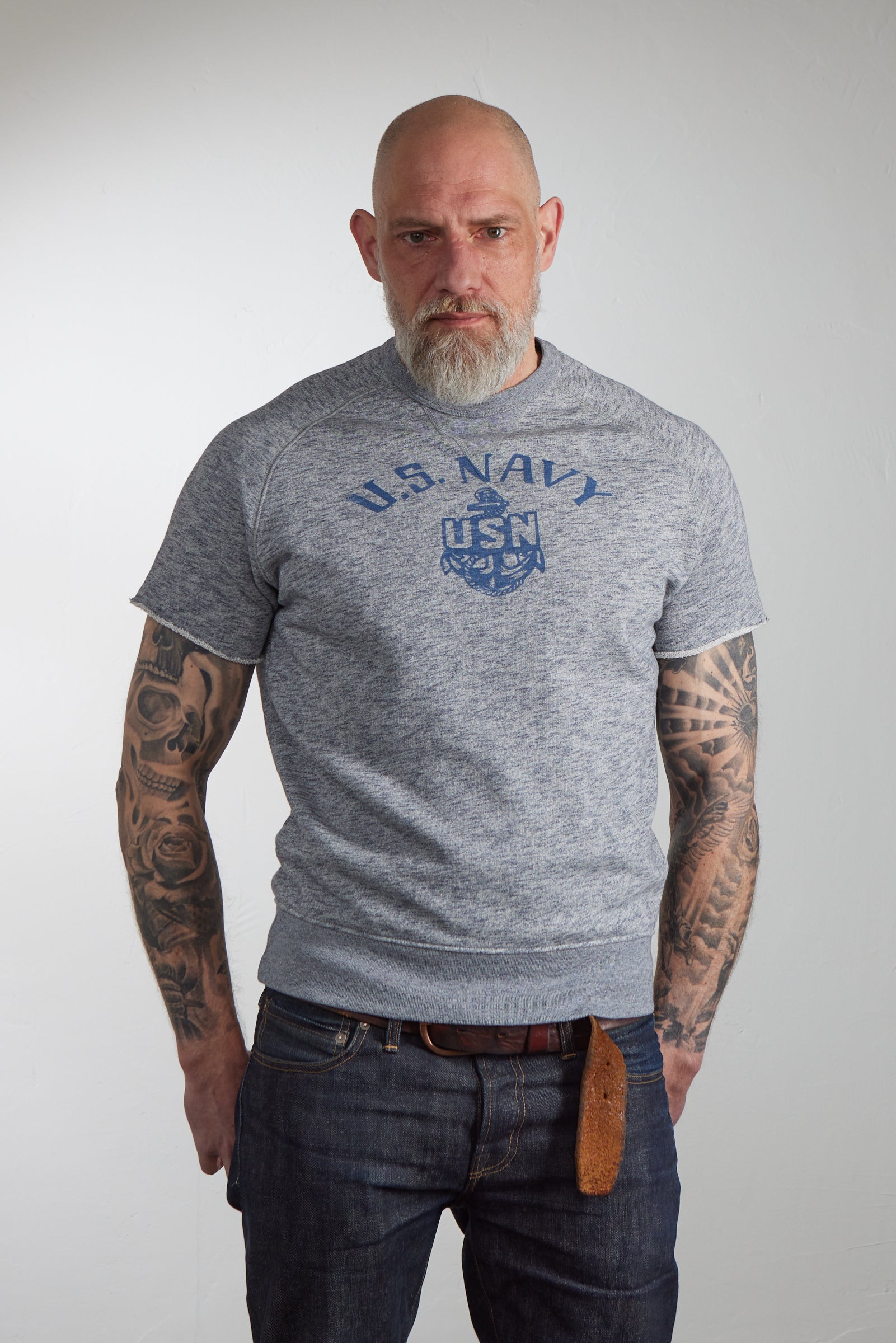 Chesapeake's Felpa S/S Sweatshirt US Navy Grey Melange