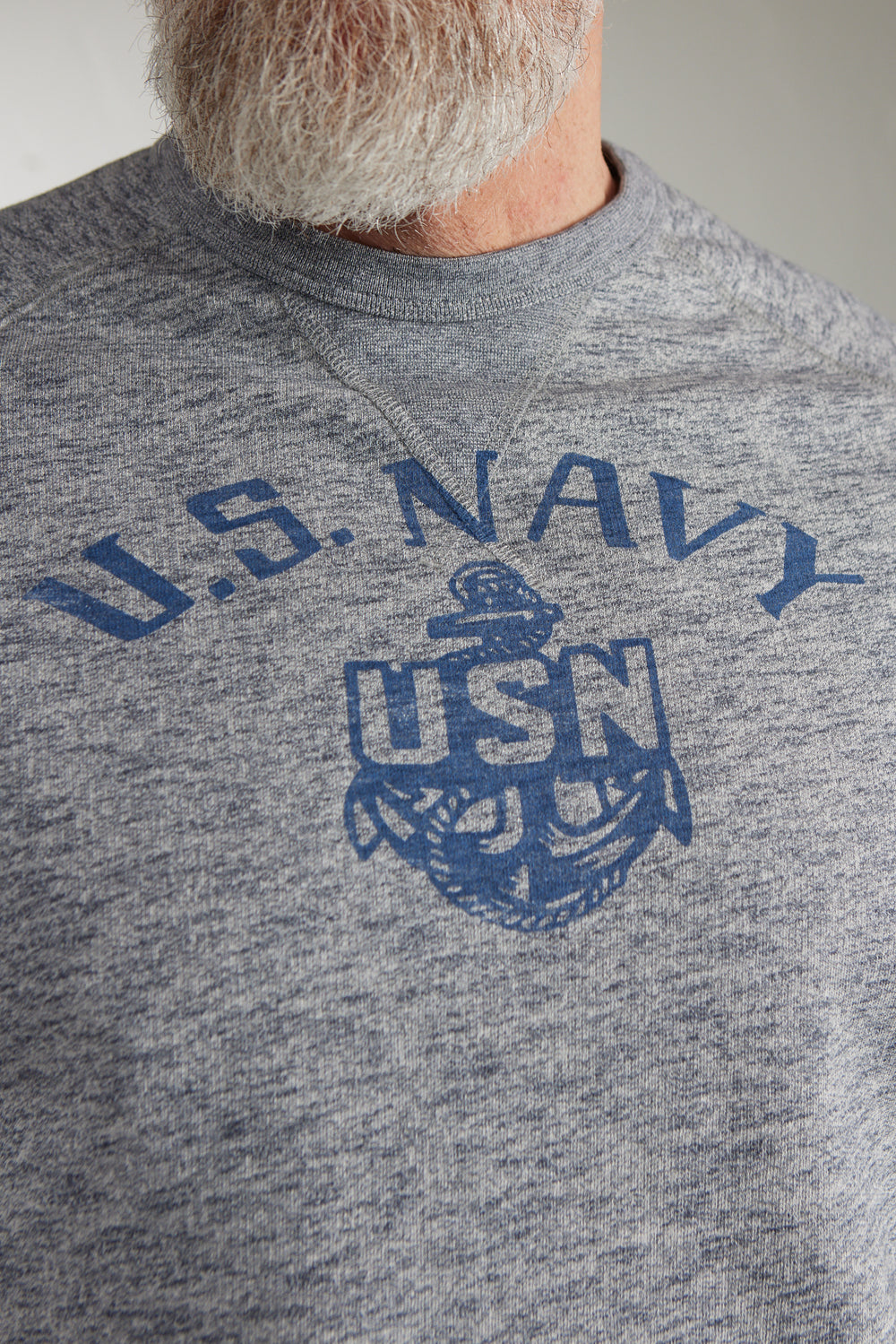 Chesapeake's Felpa S/S Sweatshirt US Navy Grey Melange