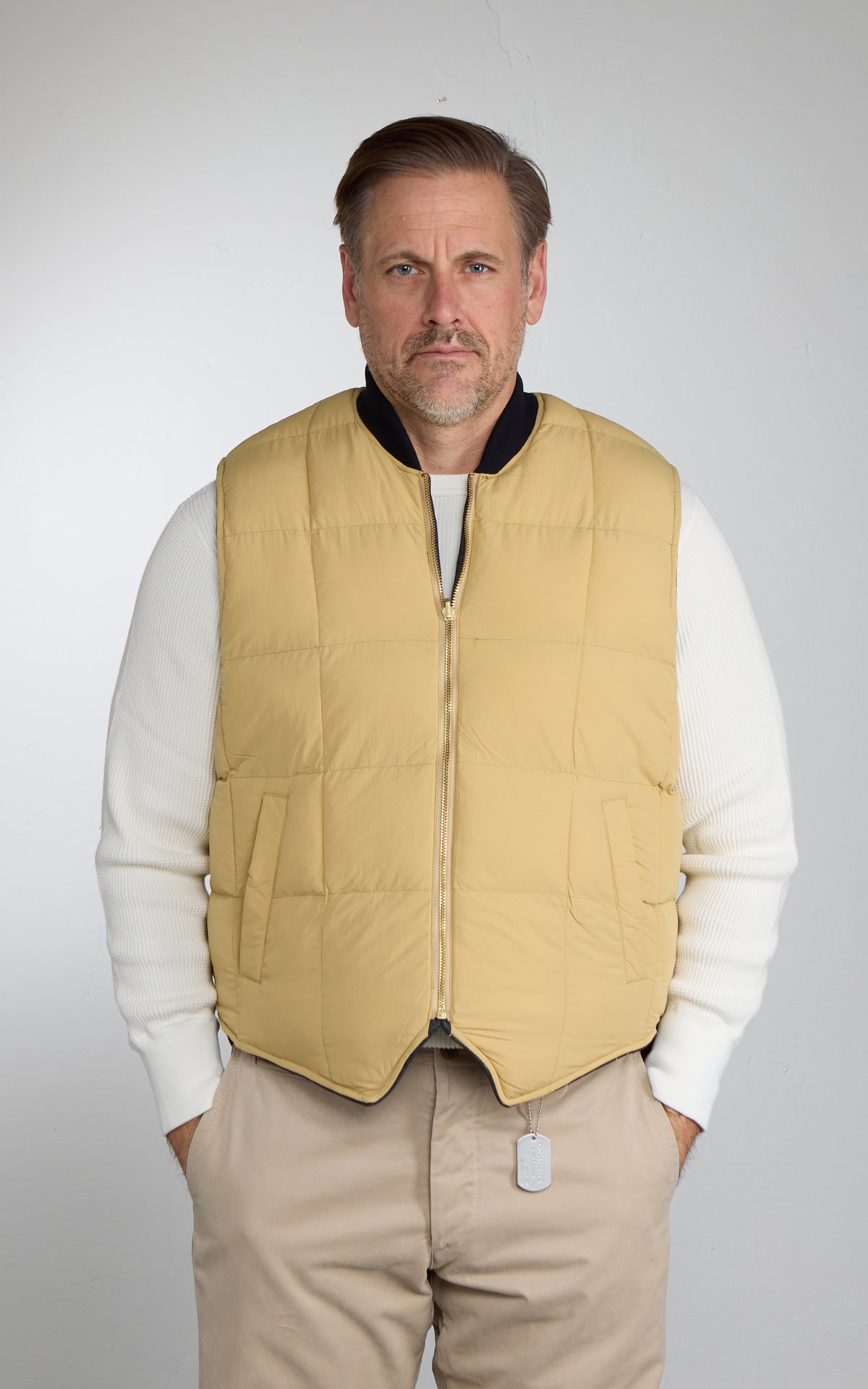 Chesapeake's Seattle Down Vest Reversible Denim Indigo