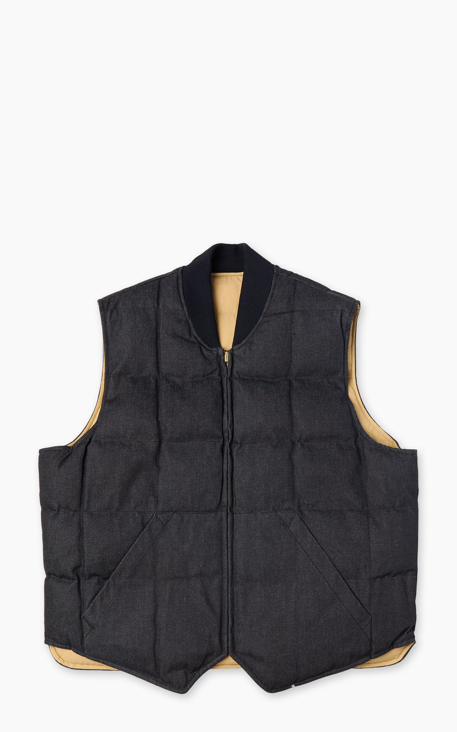 Kaptain Sunshine Double-Breasted Coat Napping Wool Cloth Top Khaki