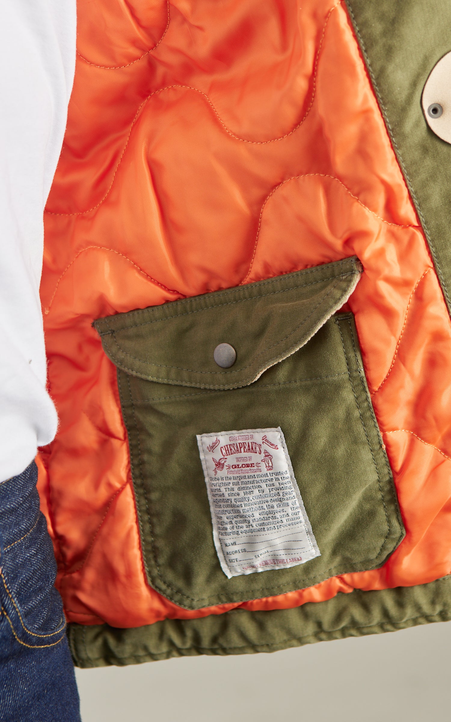 Chesapeake's Jungle Cloth Bedford Fireman Jacket Military Green