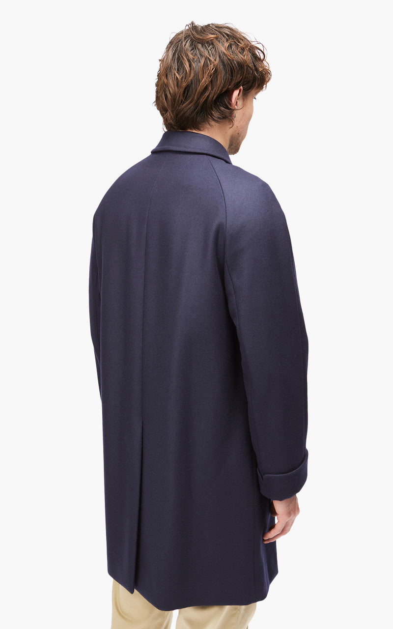 Coherence Corb Melton Wool Jersey Coat Dark Blue