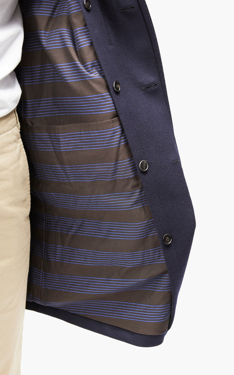 Coherence Corb Melton Wool Jersey Coat Dark Blue