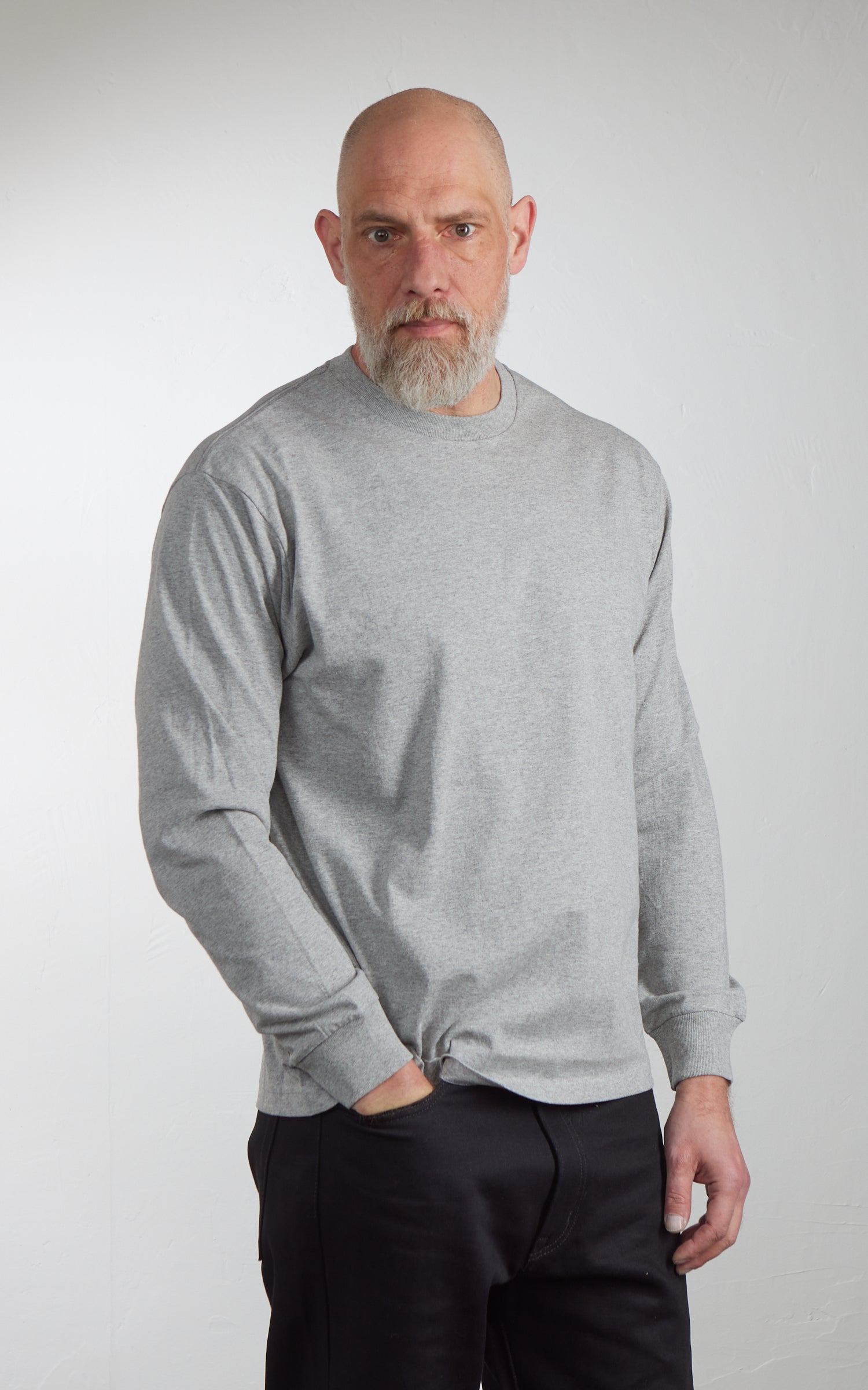 Cotton Research Club L/S T-Shirt Heather Grey