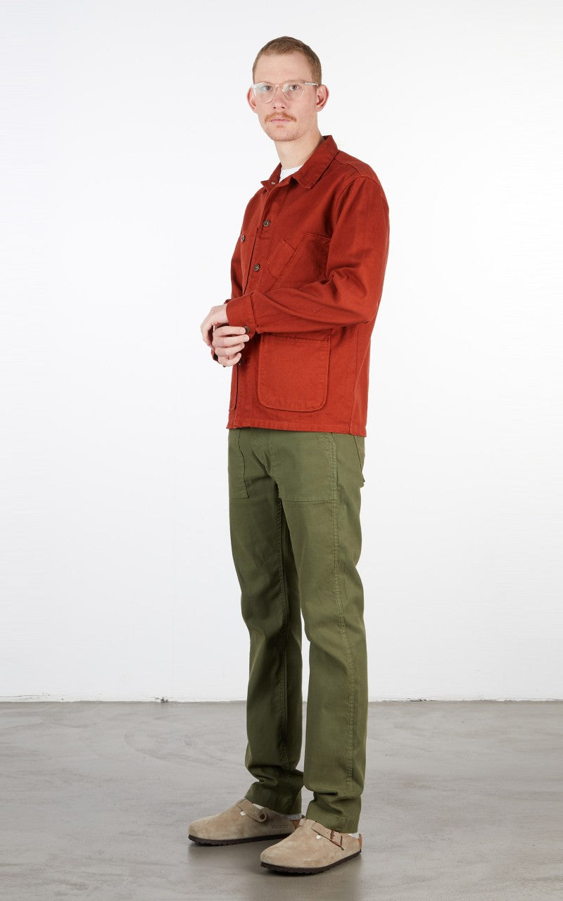 Tellason Coverall Jacket Garment Dyed Denim International Orange