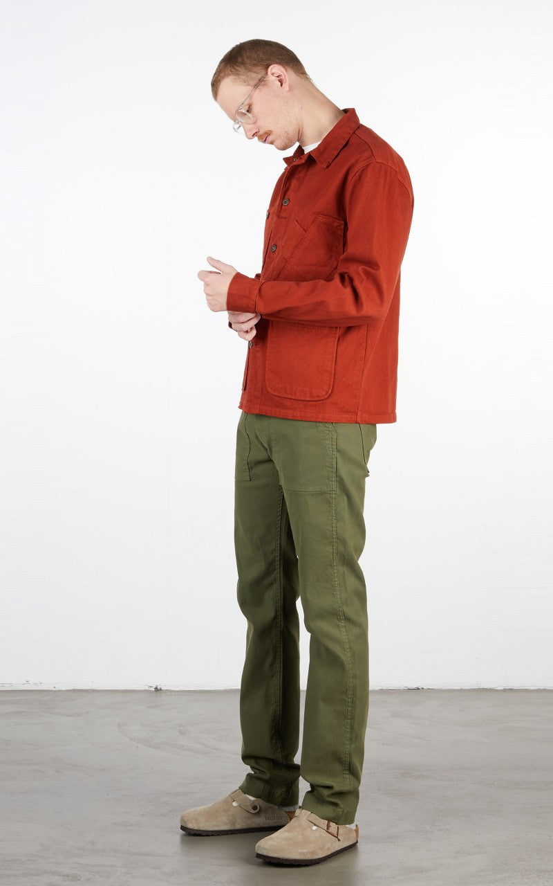 Tellason Coverall Jacket Garment Dyed Denim International Orange