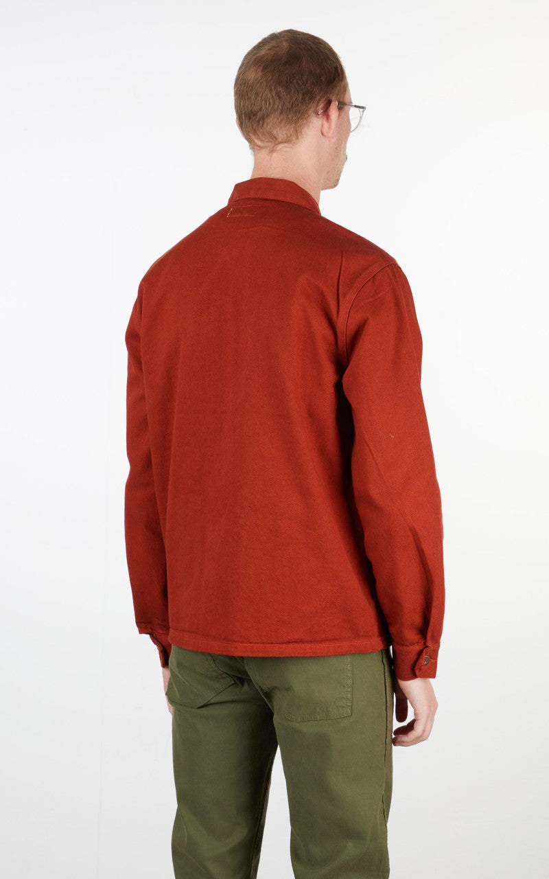 Tellason Coverall Jacket Garment Dyed Denim International Orange