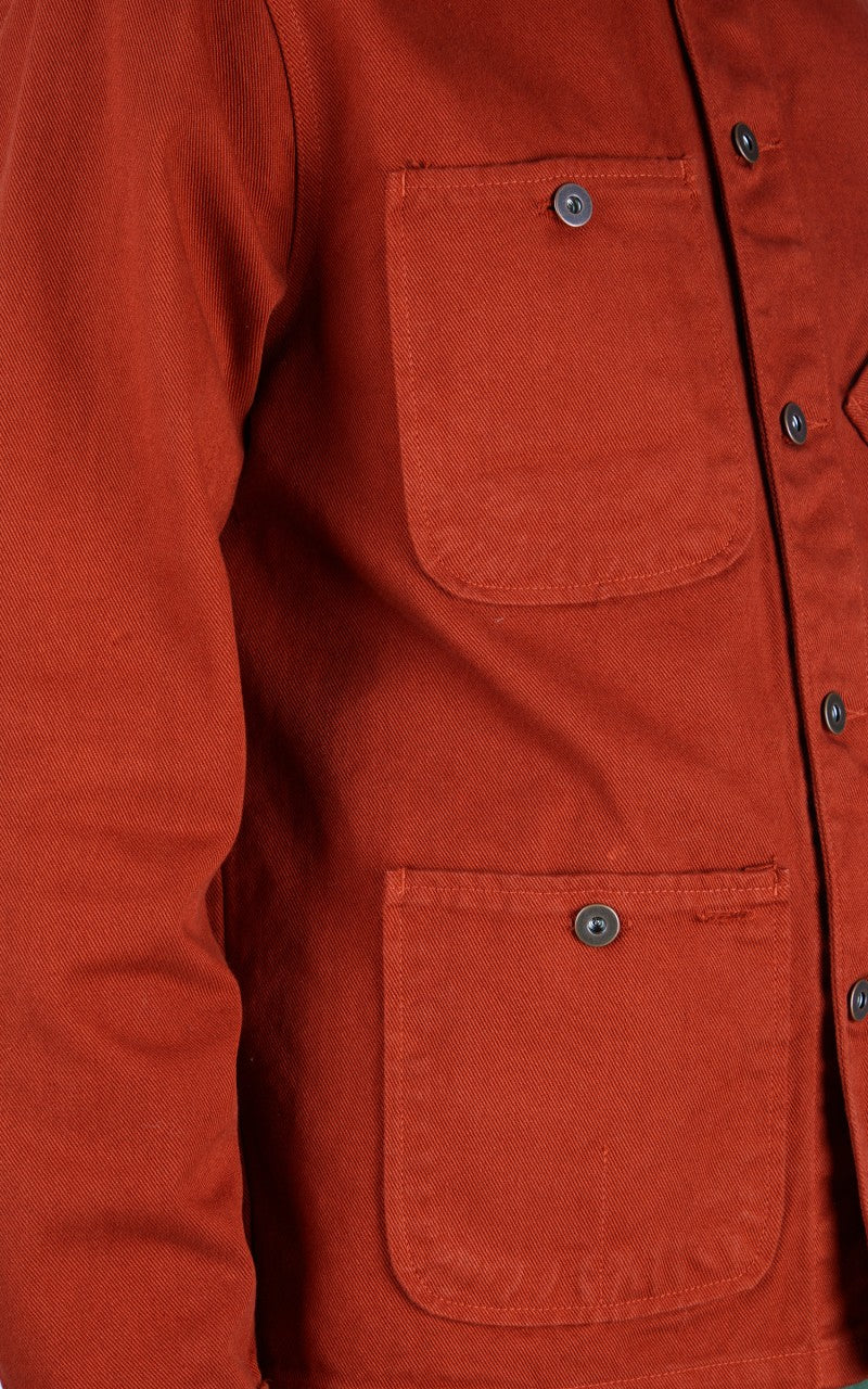 Tellason Coverall Jacket Garment Dyed Denim International Orange