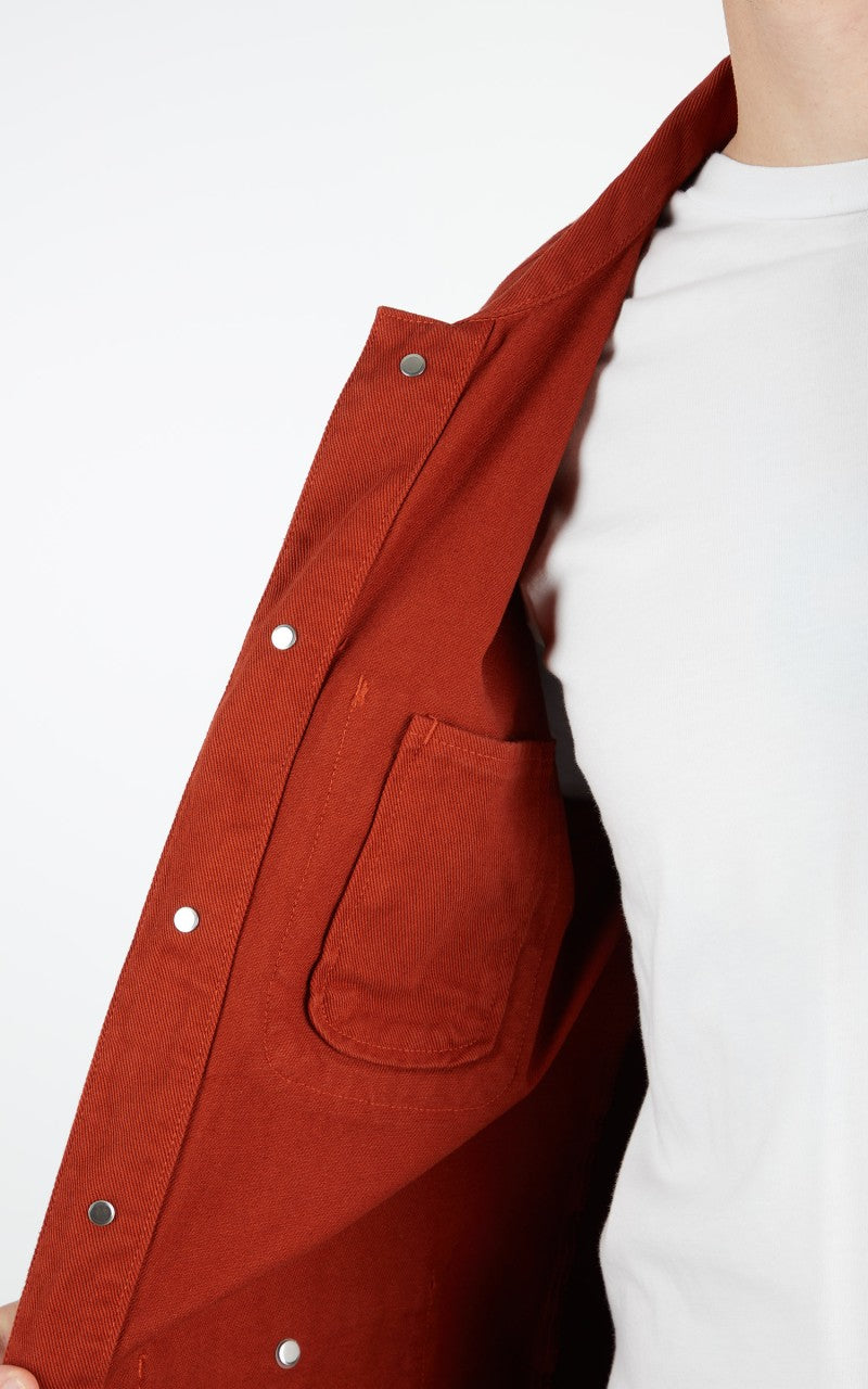 Tellason Coverall Jacket Garment Dyed Denim International Orange