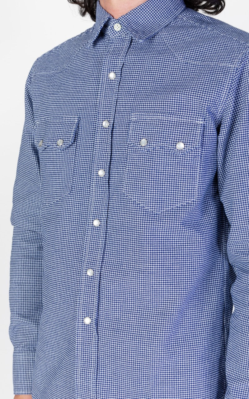 Tellason Cowboy Shirt Pepita Blue
