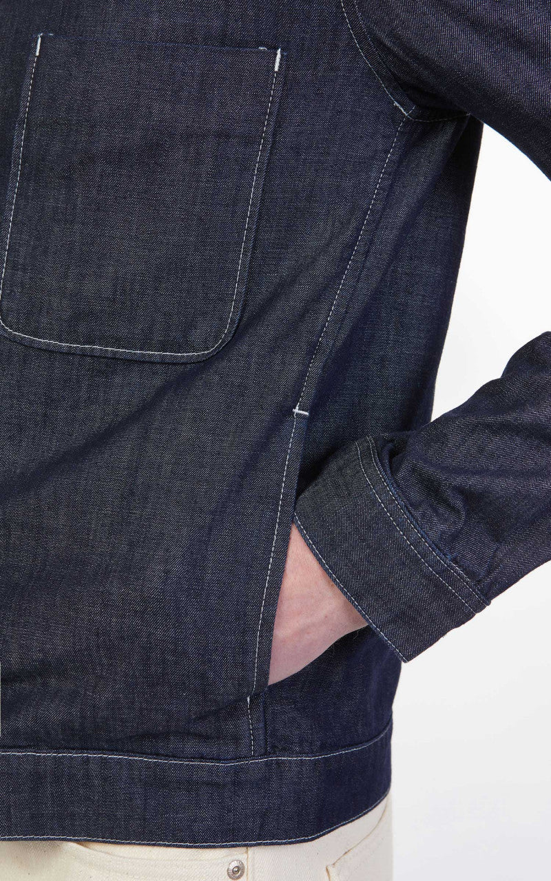 Tellason Cruise Jacket Slim Washed Denim Ocean Dark