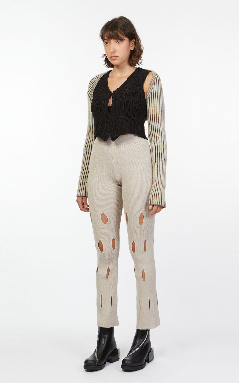 TheOpen Product Cut-Out Knit Pants Beige