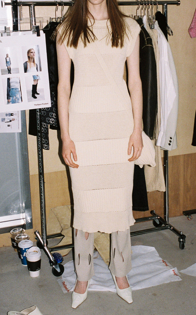 TheOpen Product Cut-Out Knit Pants Beige