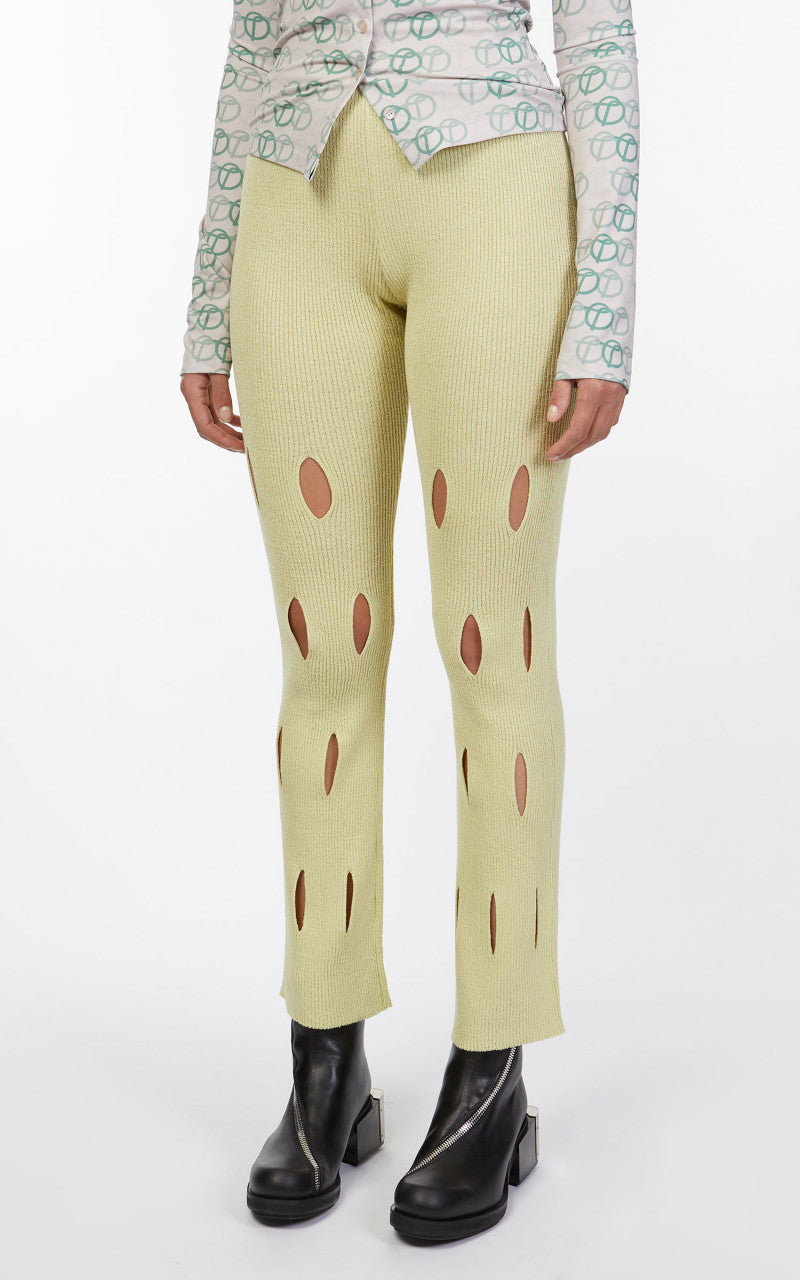 TheOpen Product Cut-Out Knit Pants Pale Green